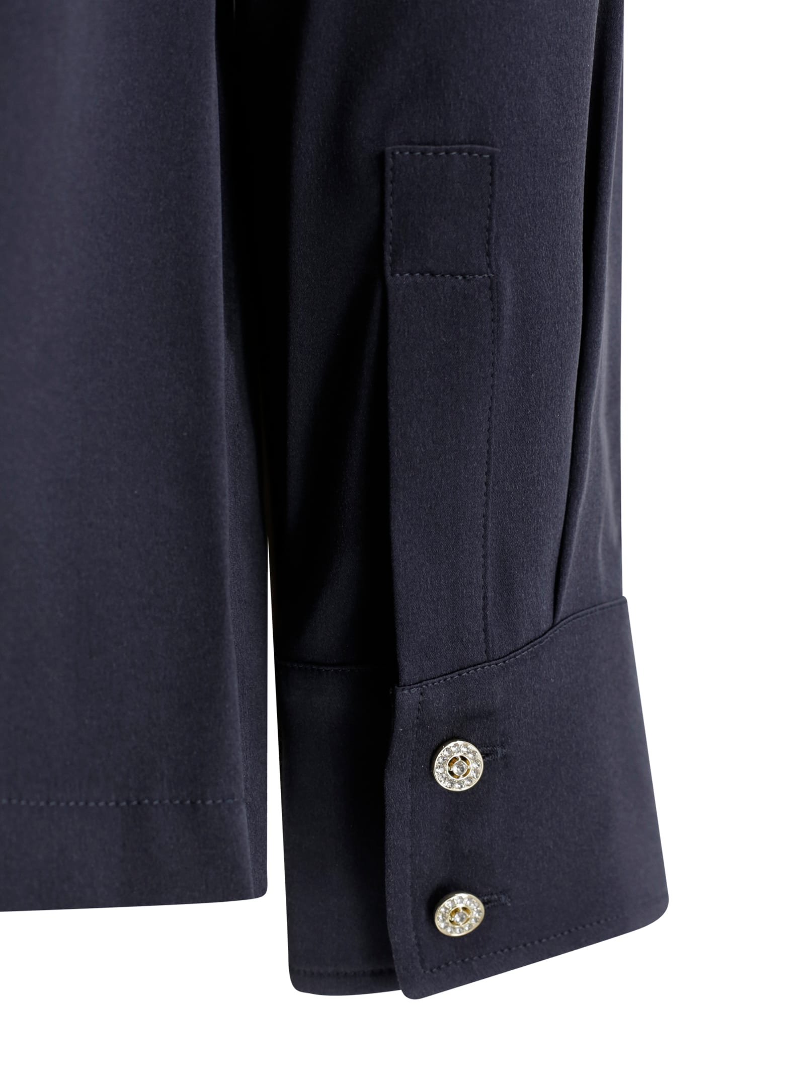 Max Mara Silk Satin Shirt With Round Neck. In Gray