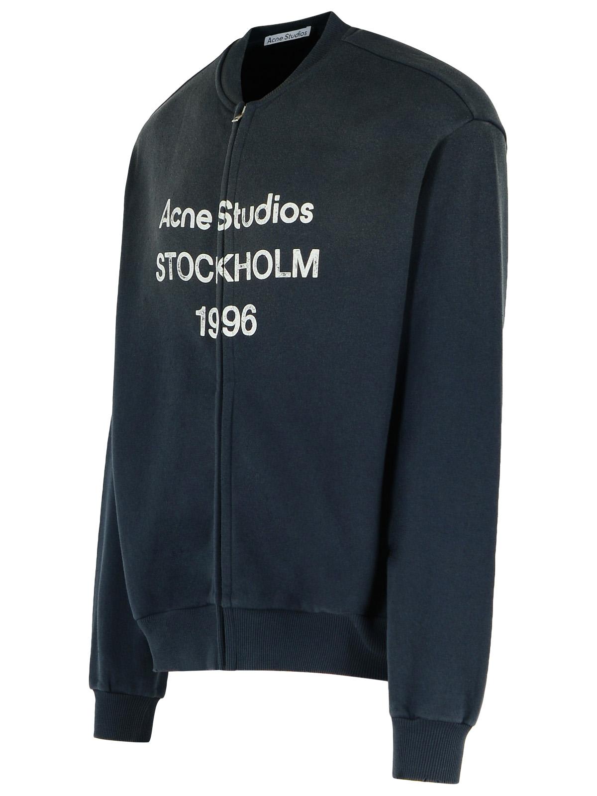 Acne Studios Black Cotton Blend Sweatshirt In Nero