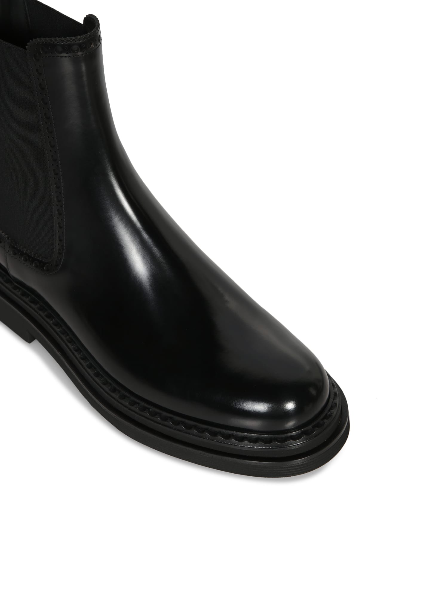 Shop Dolce & Gabbana Black Leather Ankle Boot