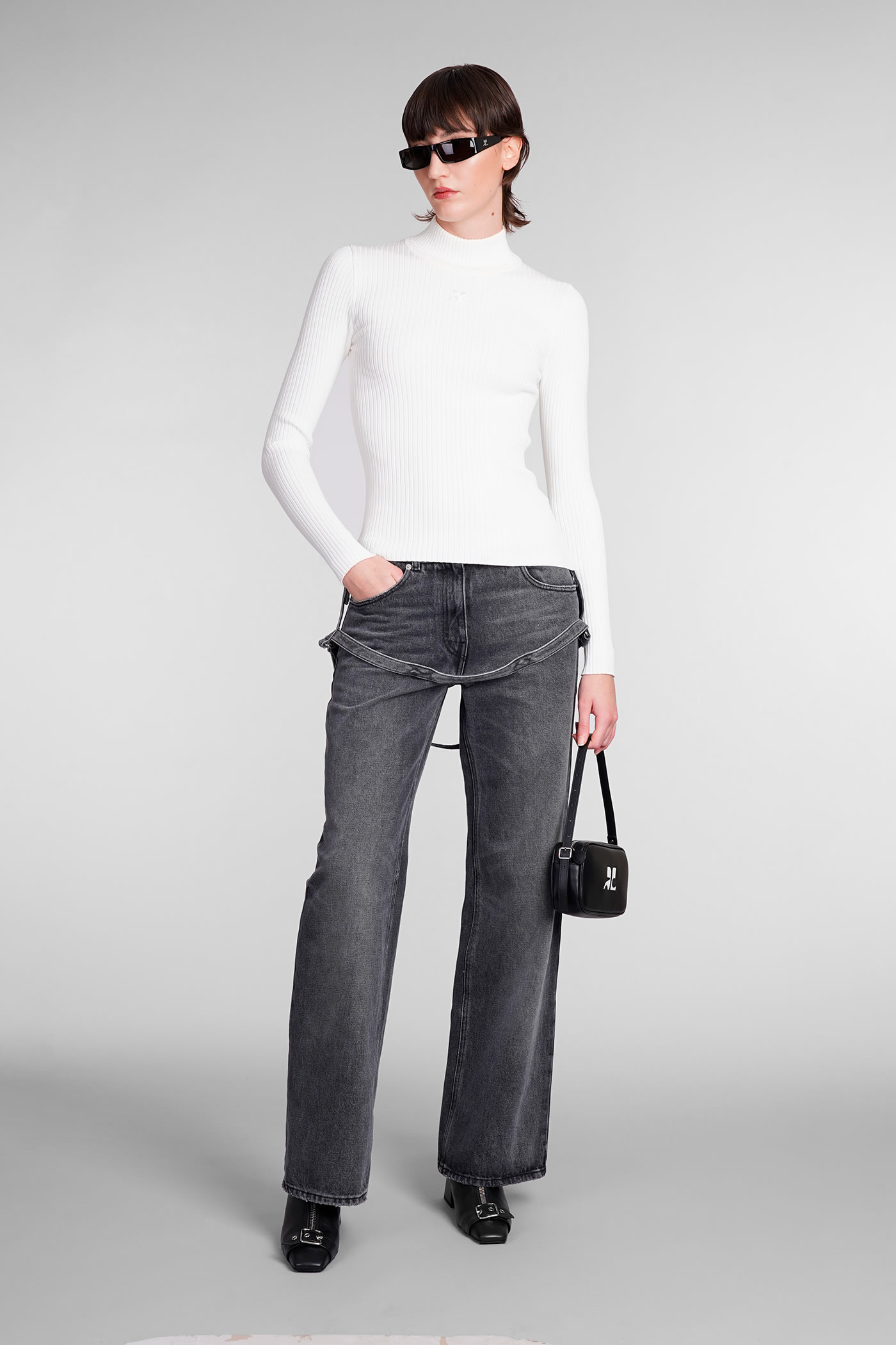 Shop Courrèges Knitwear In White Viscose