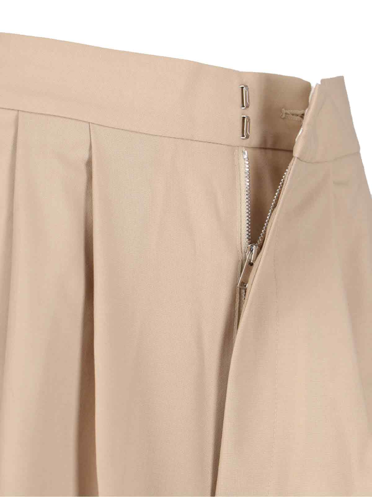 Sa Su Phi High-waisted Wide-leg Trousers With Front Pleats In Beige