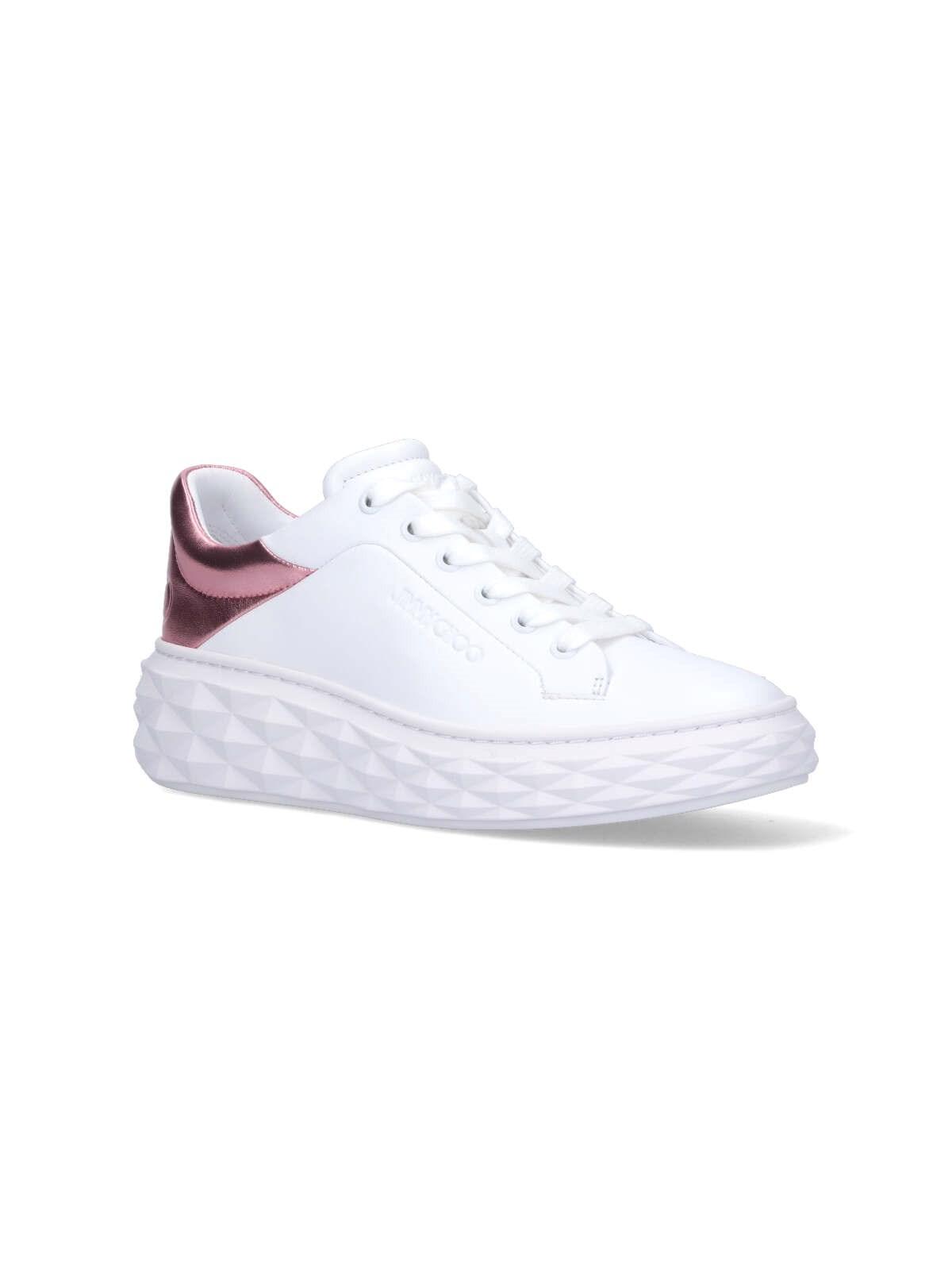 Shop Jimmy Choo Diamond Maxi Sneakers In White