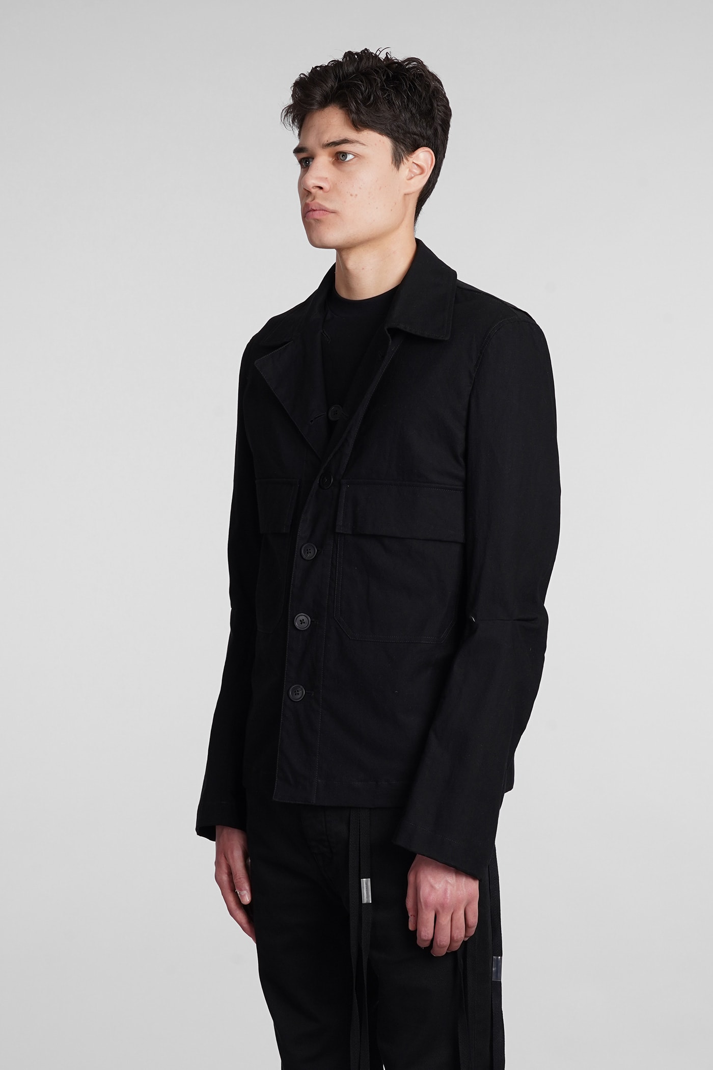 Shop Ann Demeulemeester Casual Jacket In Black Cotton