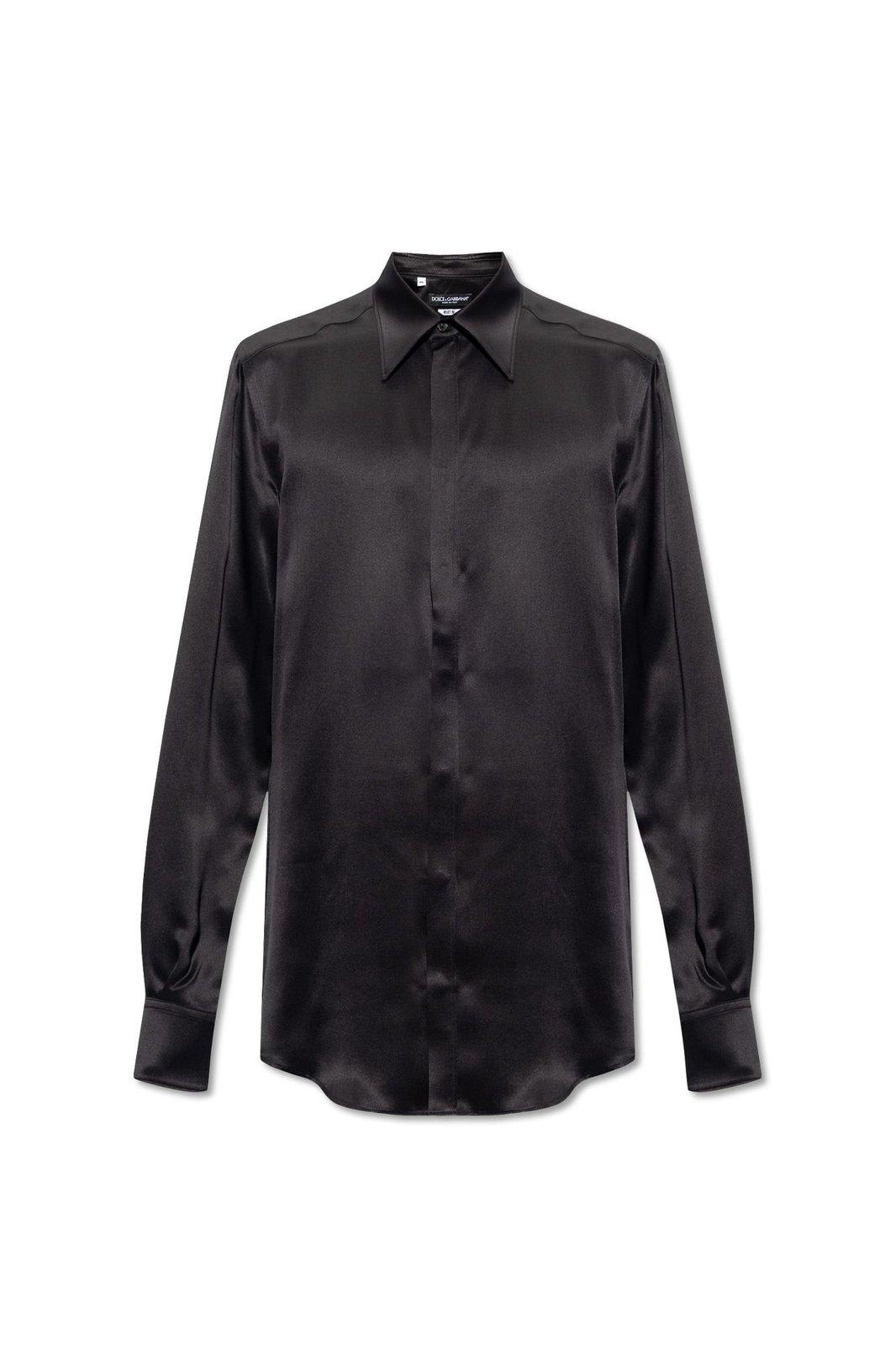 Shop Dolce & Gabbana Long-sleeved Shirt In Black