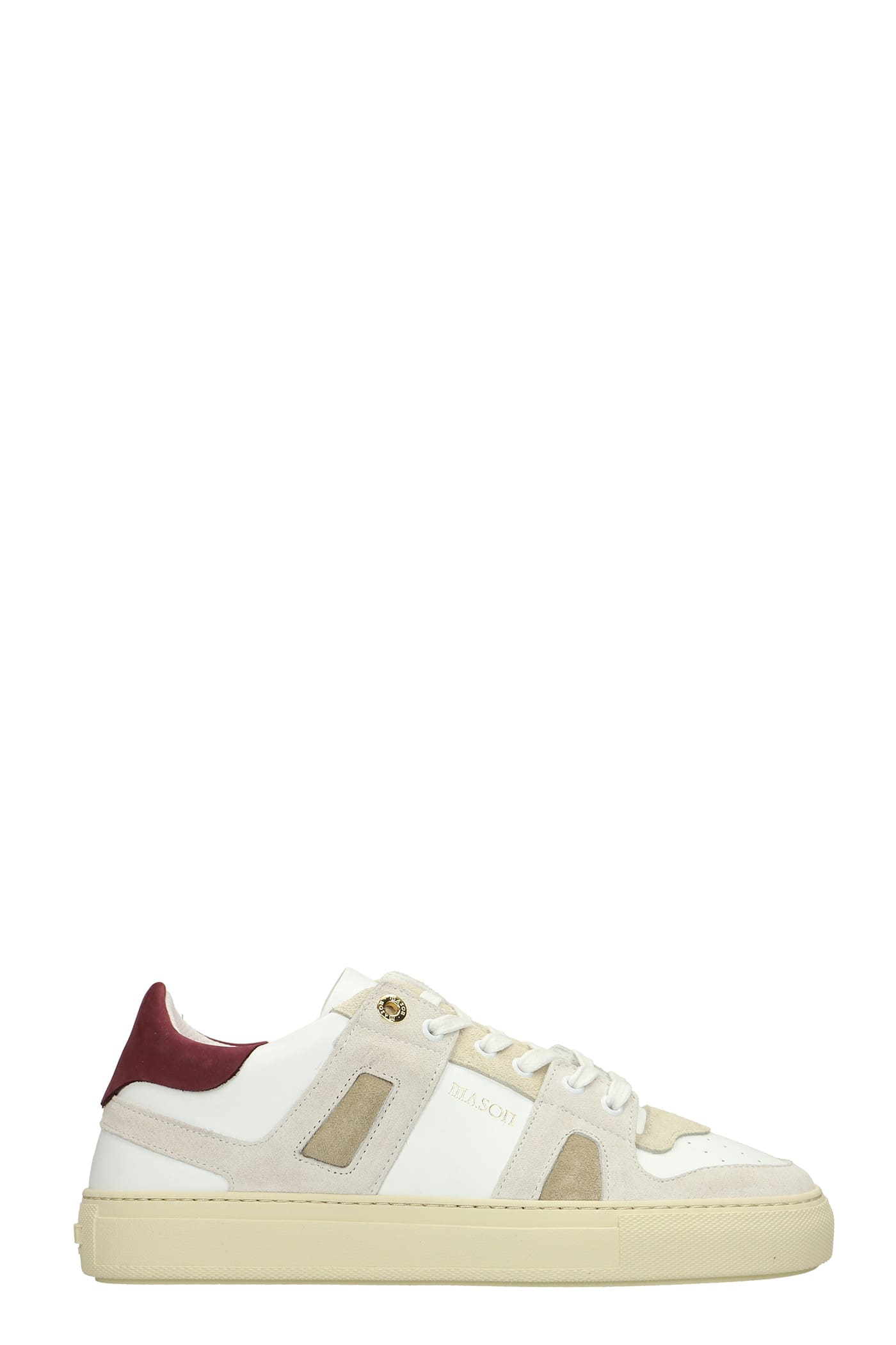 MASON GARMENTS BARI SNEAKERS IN WHITE SUEDE AND LEATHER