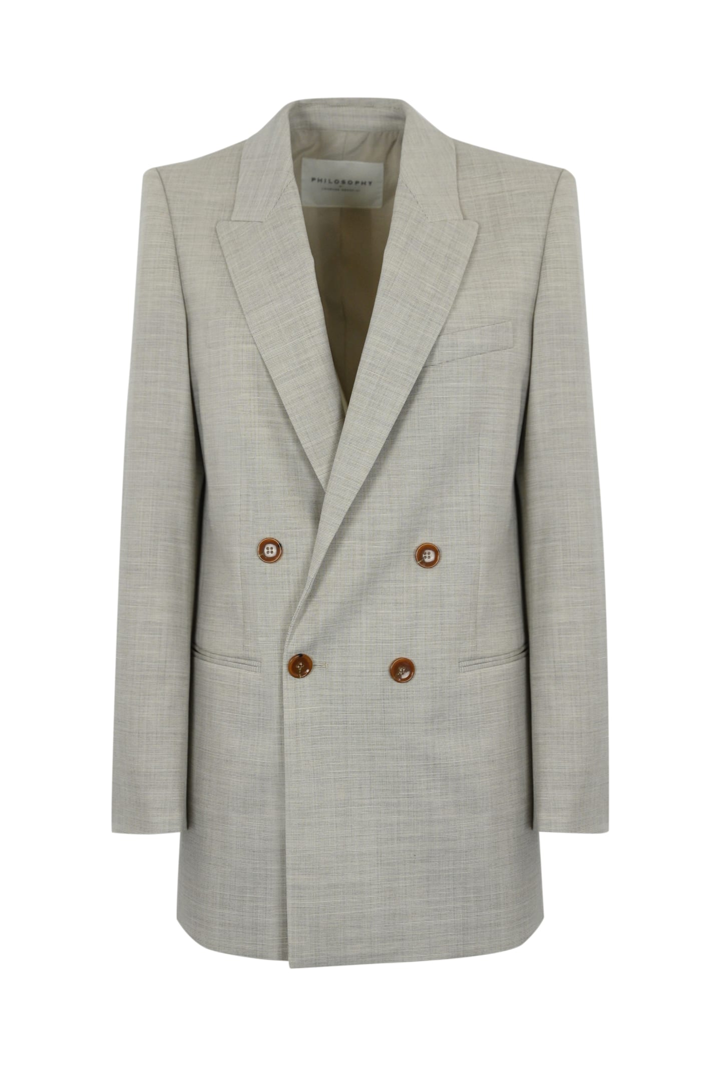 Philosophy Di Lorenzo Serafini Jacket In Cool Wool And Linen In Grigio