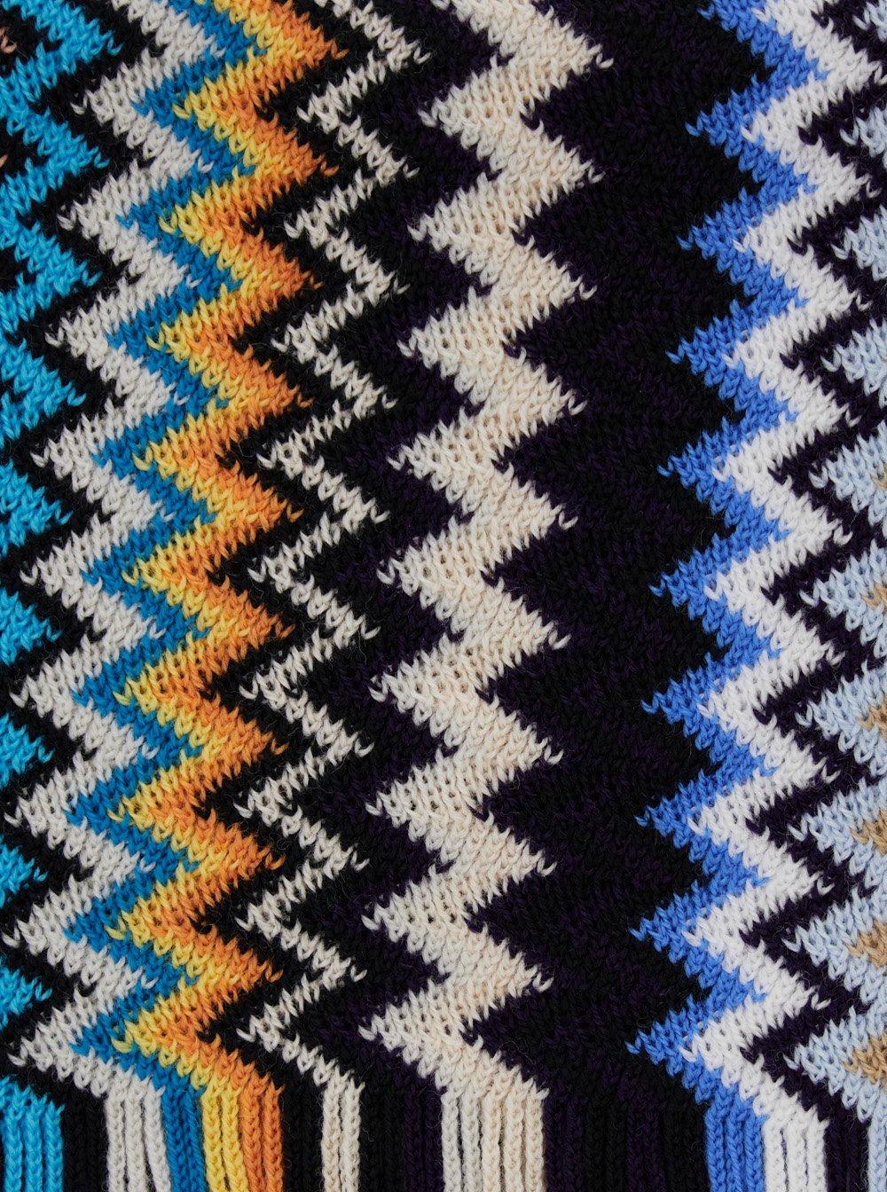 Shop Missoni Zigzag Woven Fringed Edge Scarf In Multicolour