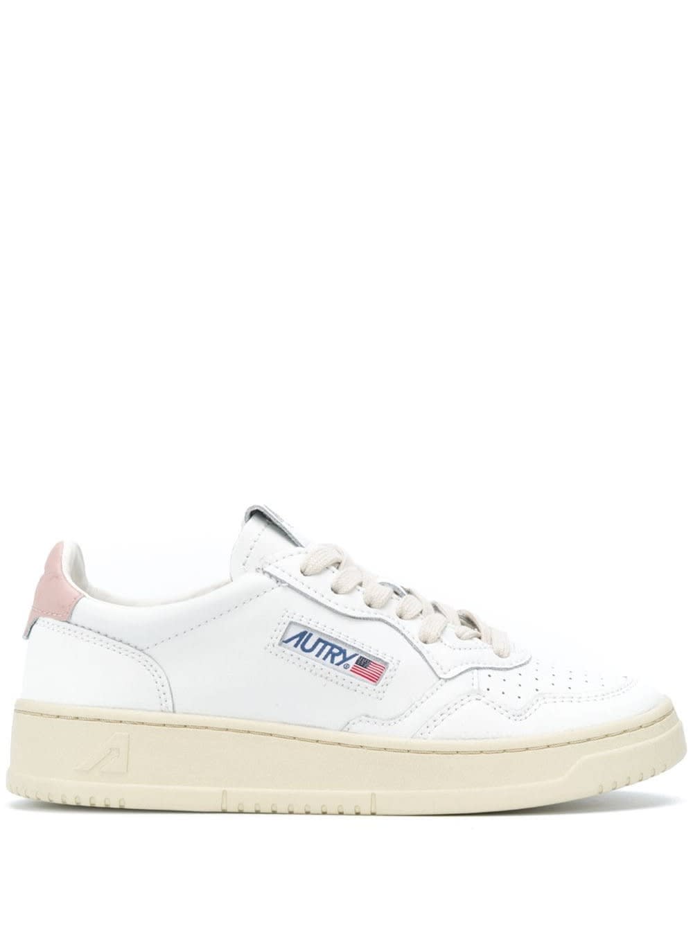 Autry Medalist White Low Top Sneakers With Contrasting Heel Tab In Leather Woman In White