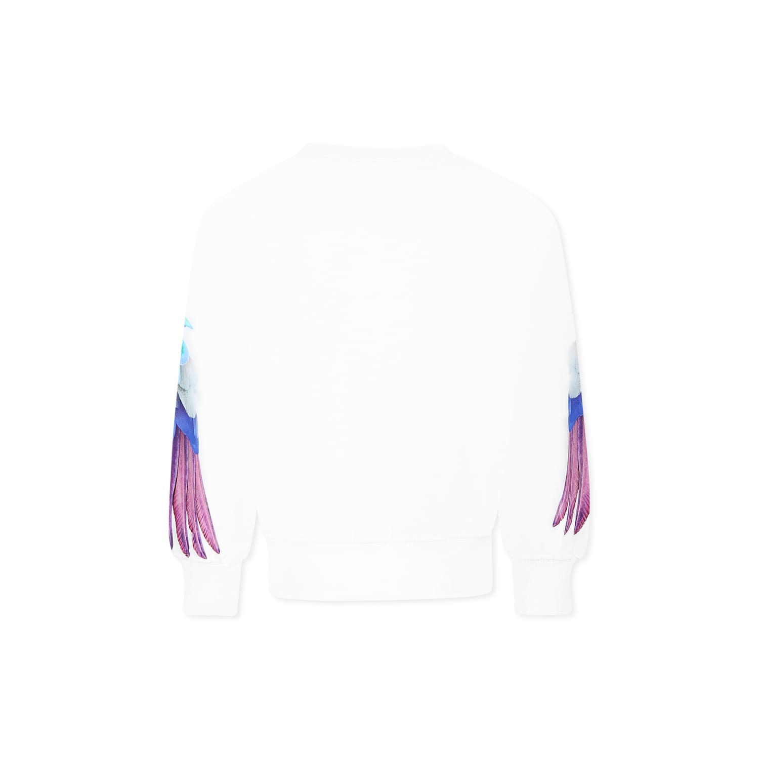 Molo White Sweatshirt For Girl With Parrot In White