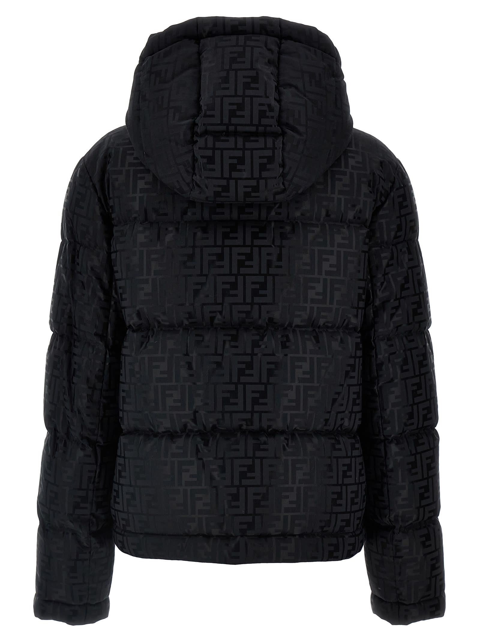 Shop Fendi Ff Down Jacket In Nero