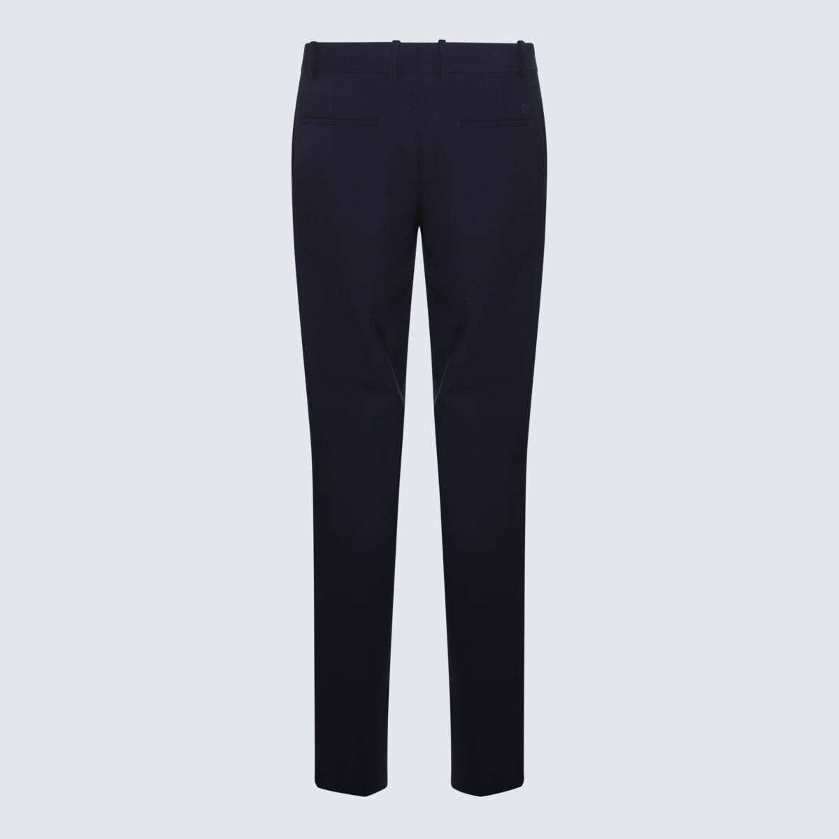 Shop Off-white Navy Blue Viscose Blend Tailored Pants In Sierra Leone