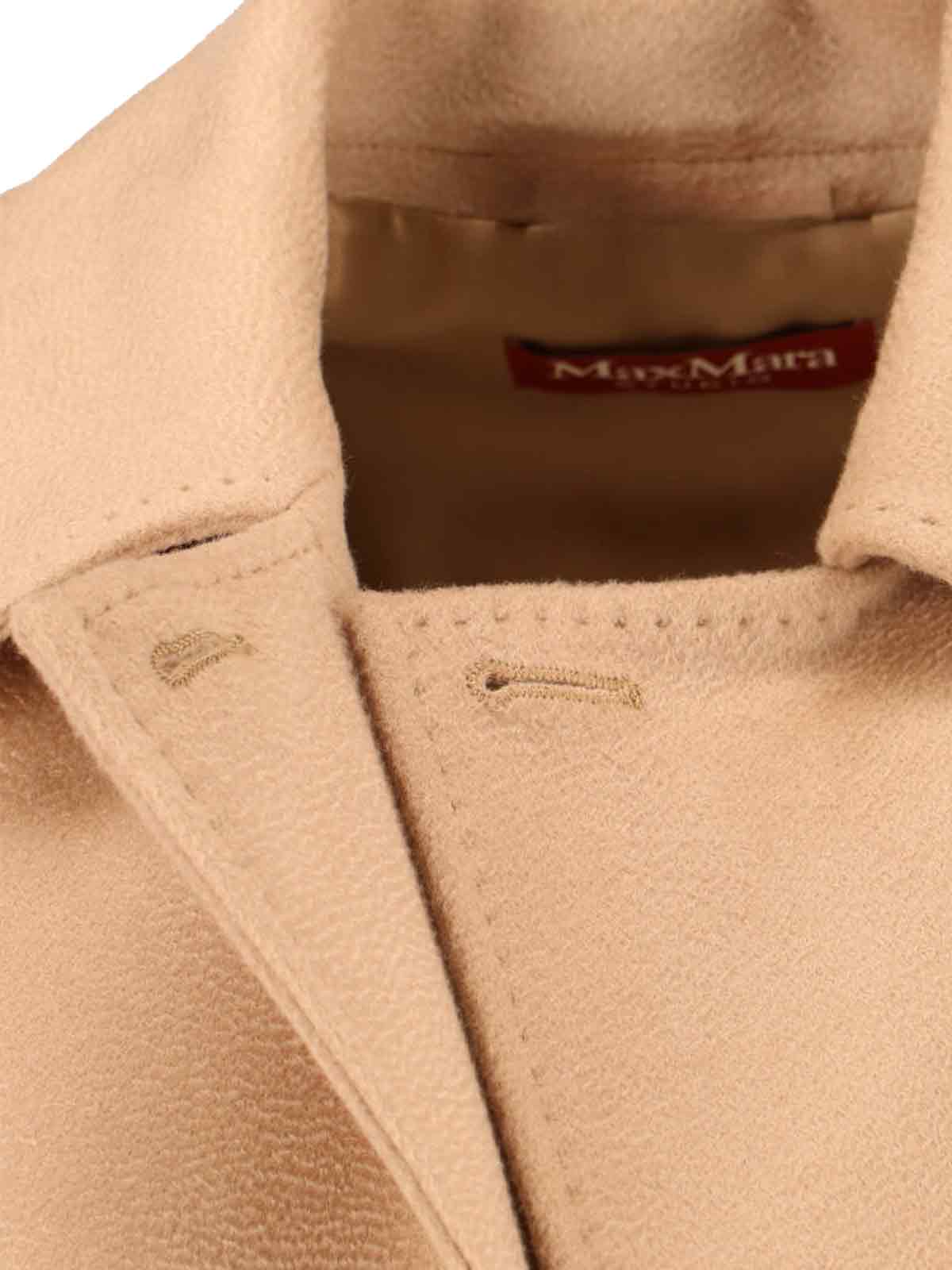 Max Mara Long Length Belted Waist Jacket In Brown