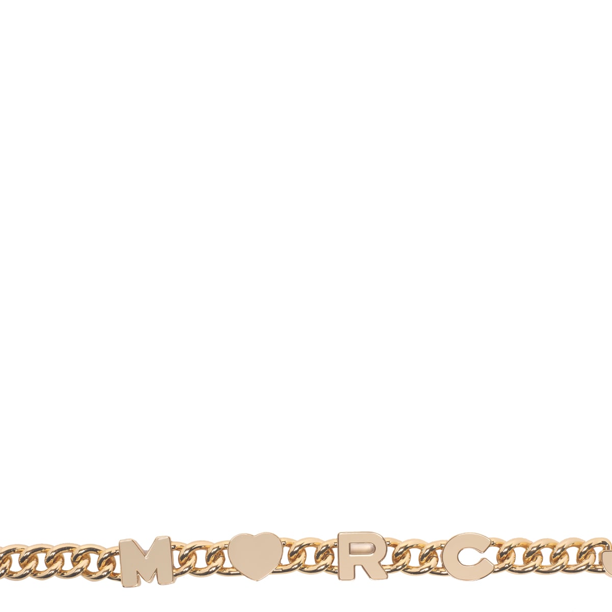 Shop Marc Jacobs The Heart Charm Chain Shoulder Strap In Golden