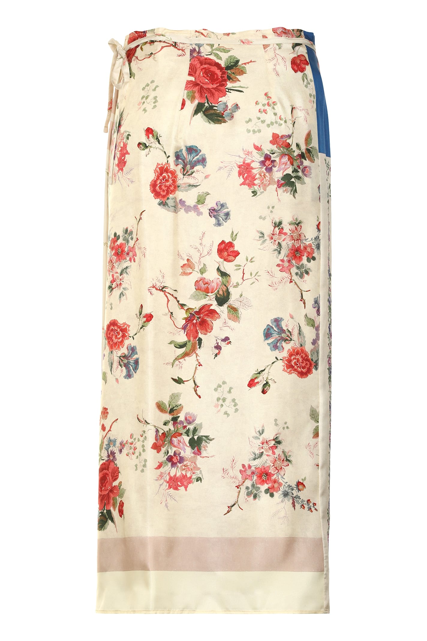 Weekend Max Mara Peggi Printed Silk Wrap Skirt In Ivory