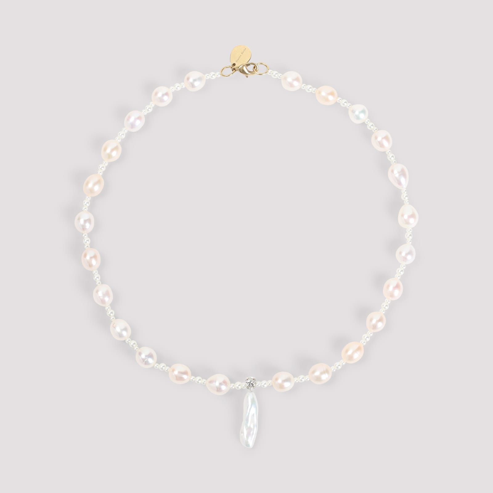 Simone Rocha Pendant Necklace Pearl Beads In Pearl Crystal