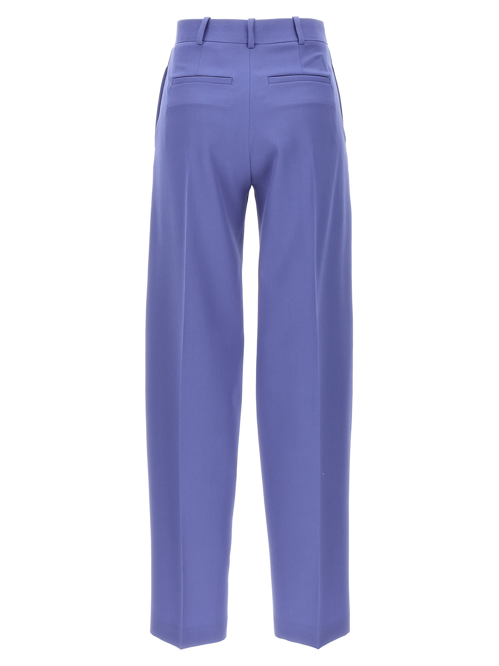 Shop Attico Jagger Wool Trousers In Purple