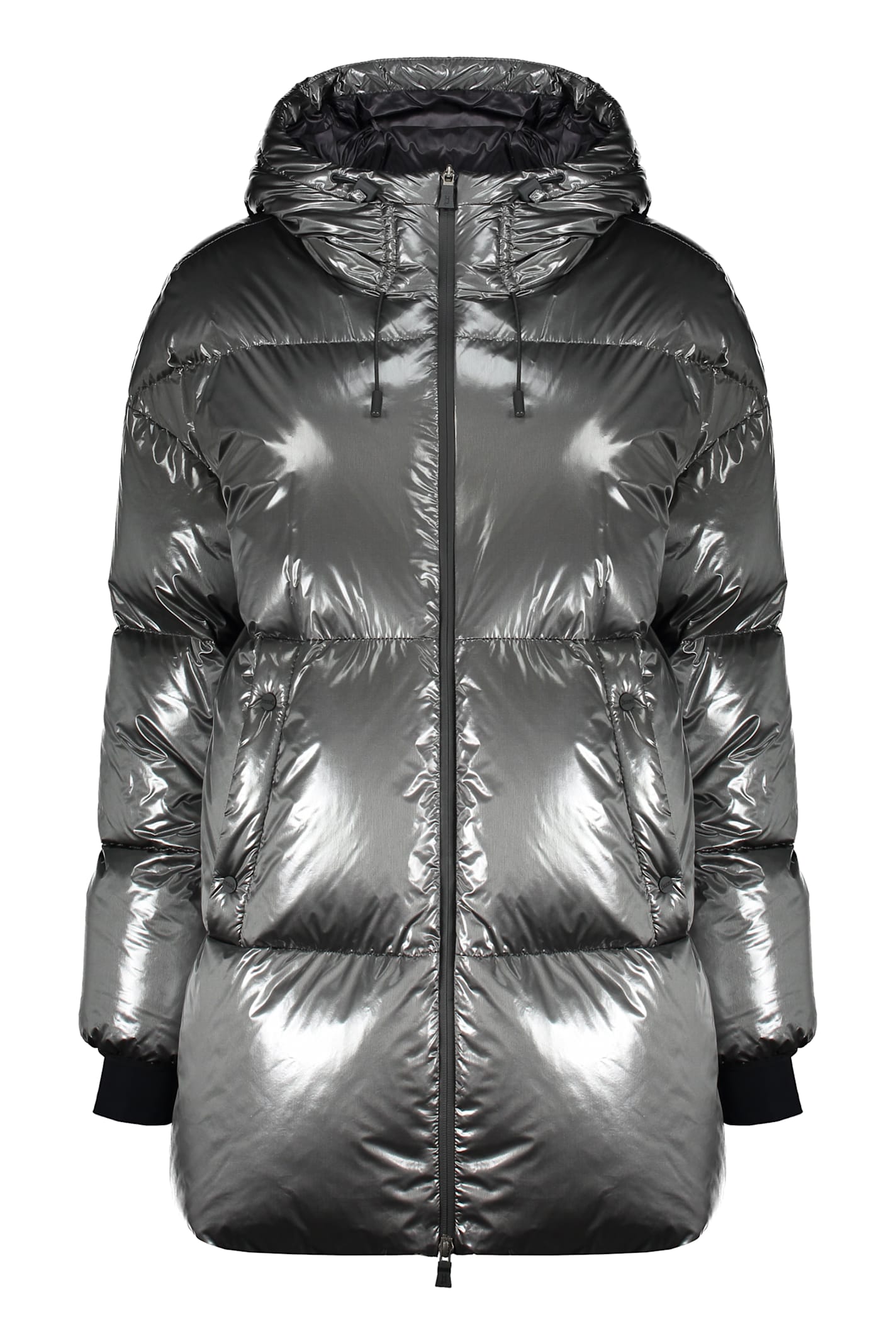 Shop Herno Laminar Shiny Fabric Down Jacket In Grey