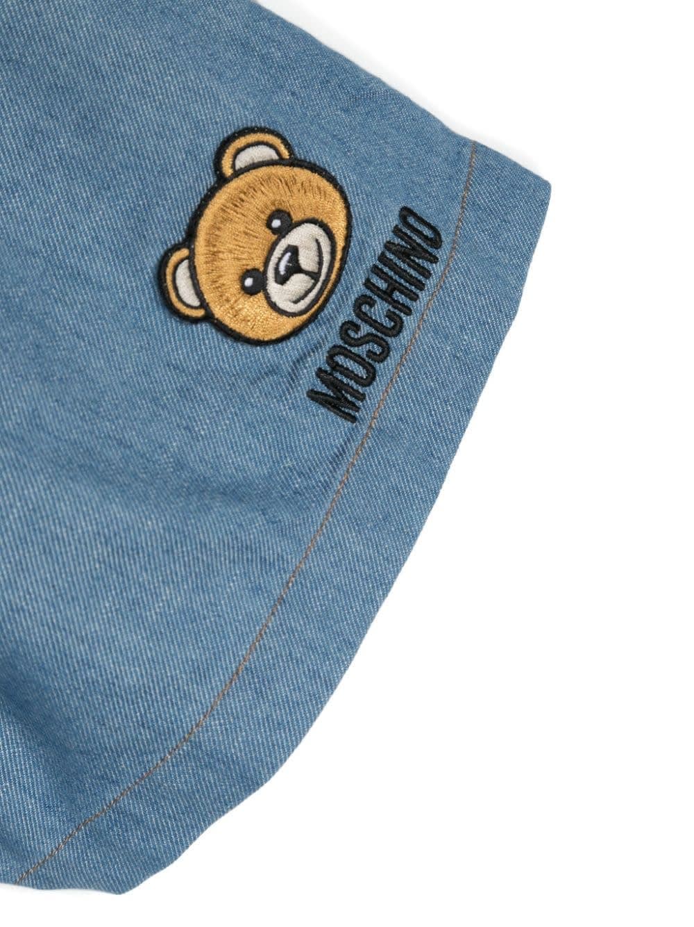 Shop Moschino Blue Short Jumpsuit With  Teddy Bear