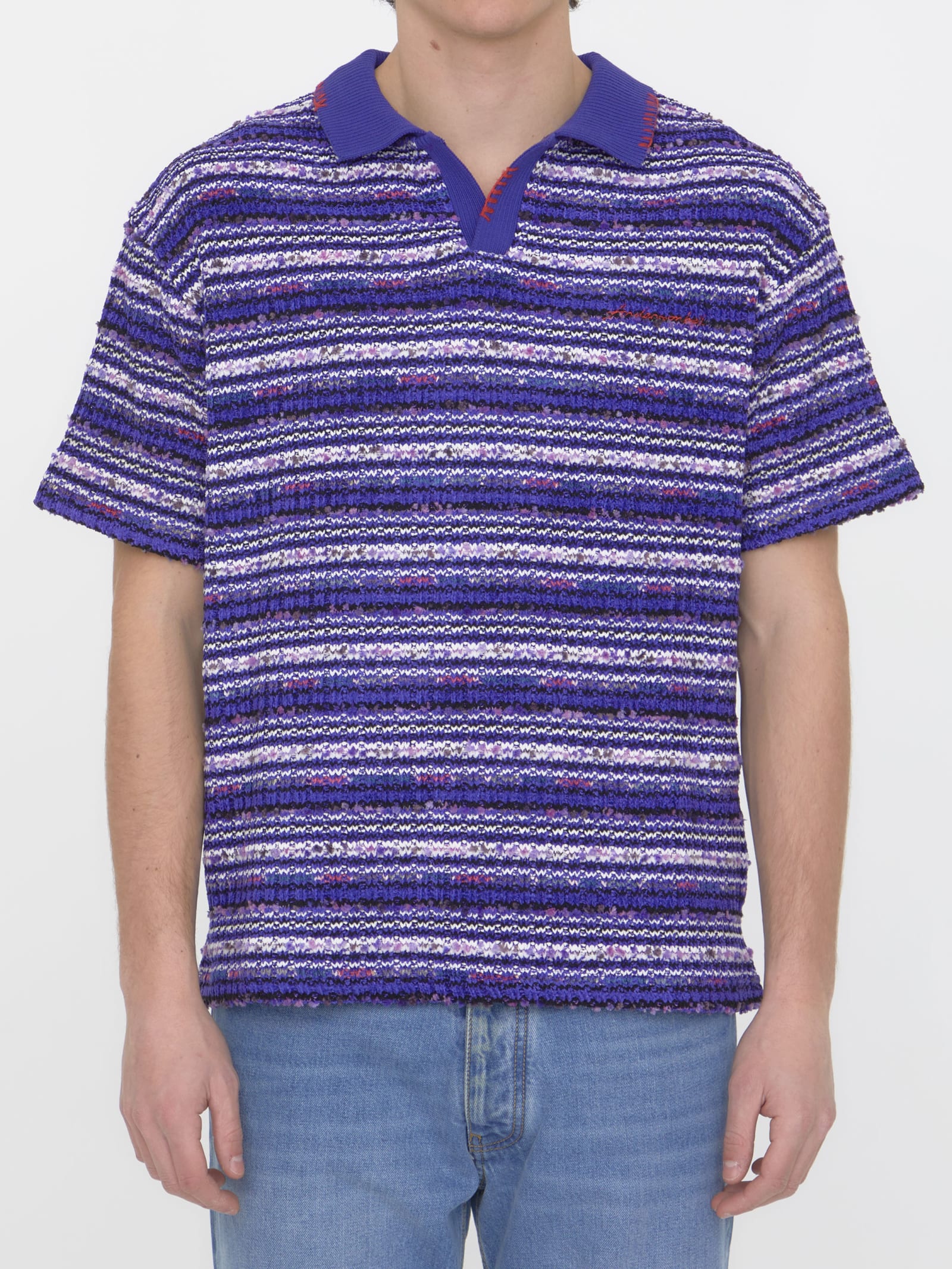 ANDERSSON BELL BOUCLÉ KNIT POLO SHIRT