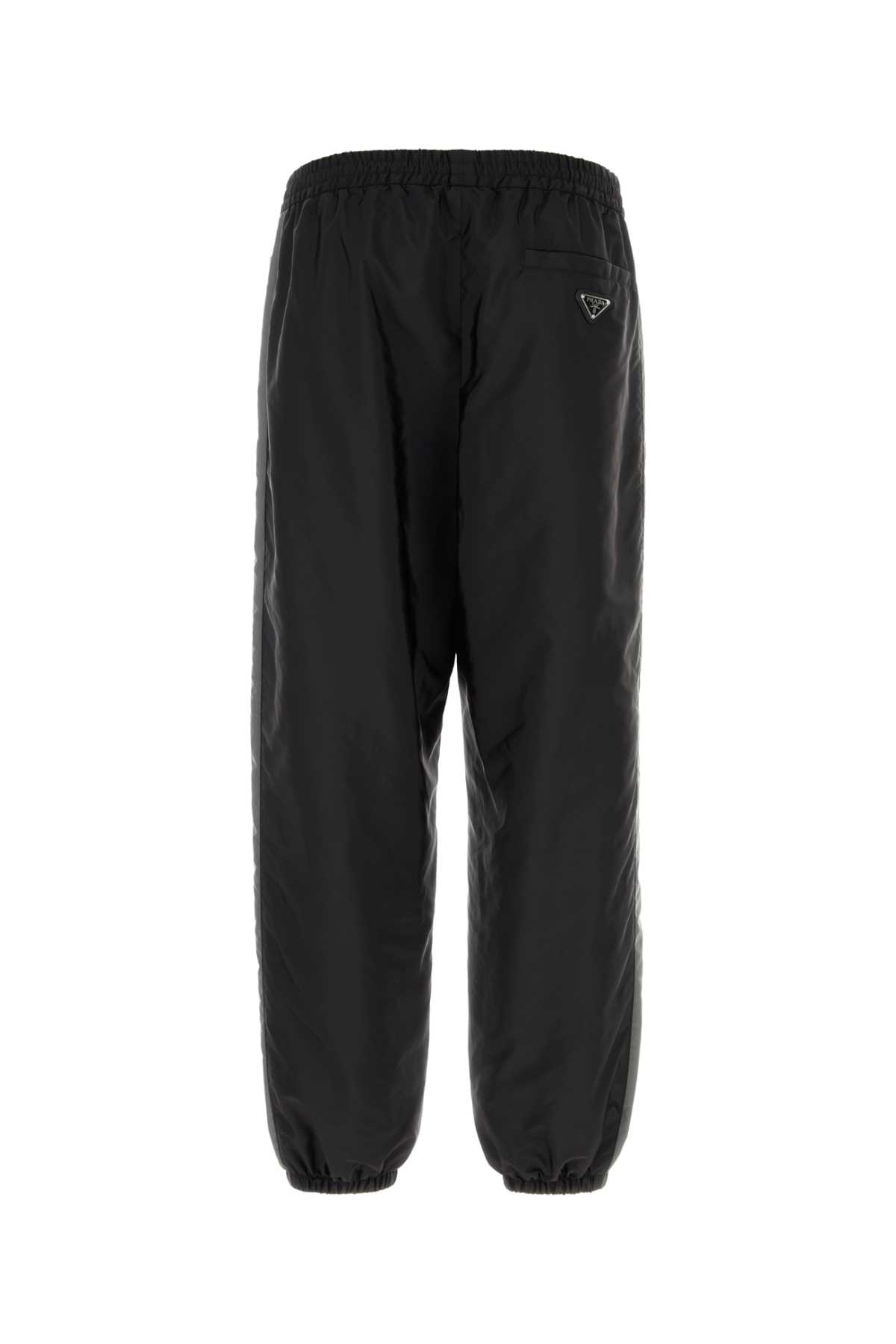 Prada Men Black Nylon Joggers In Neroferro