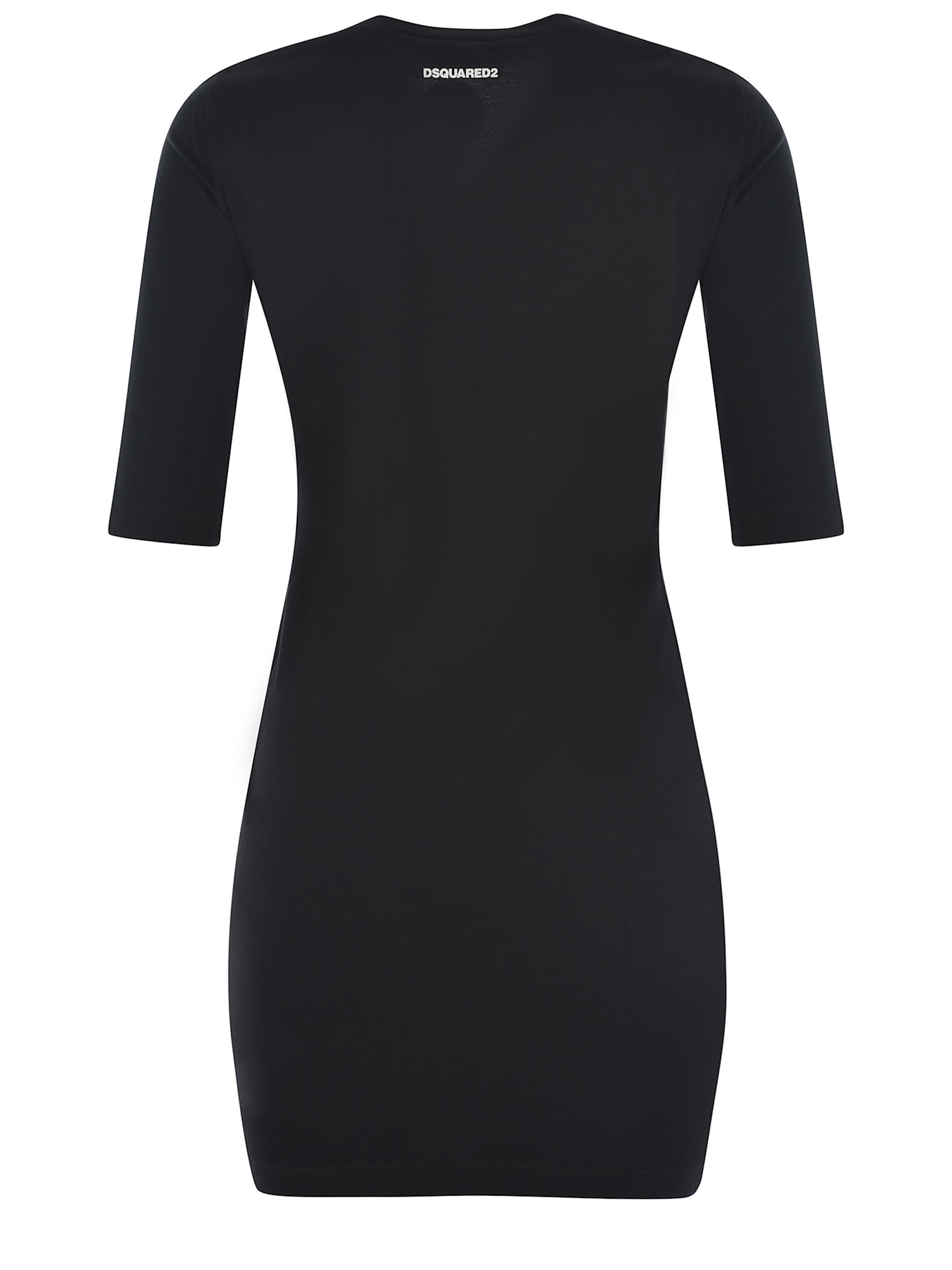 Shop Dsquared2 Dress  Heart Made Of Cotton Jersey In Black