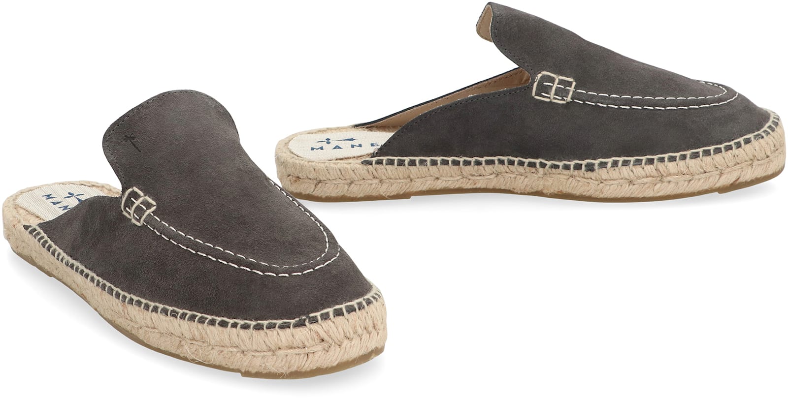 Manebi Suede Espadrilles In Grey