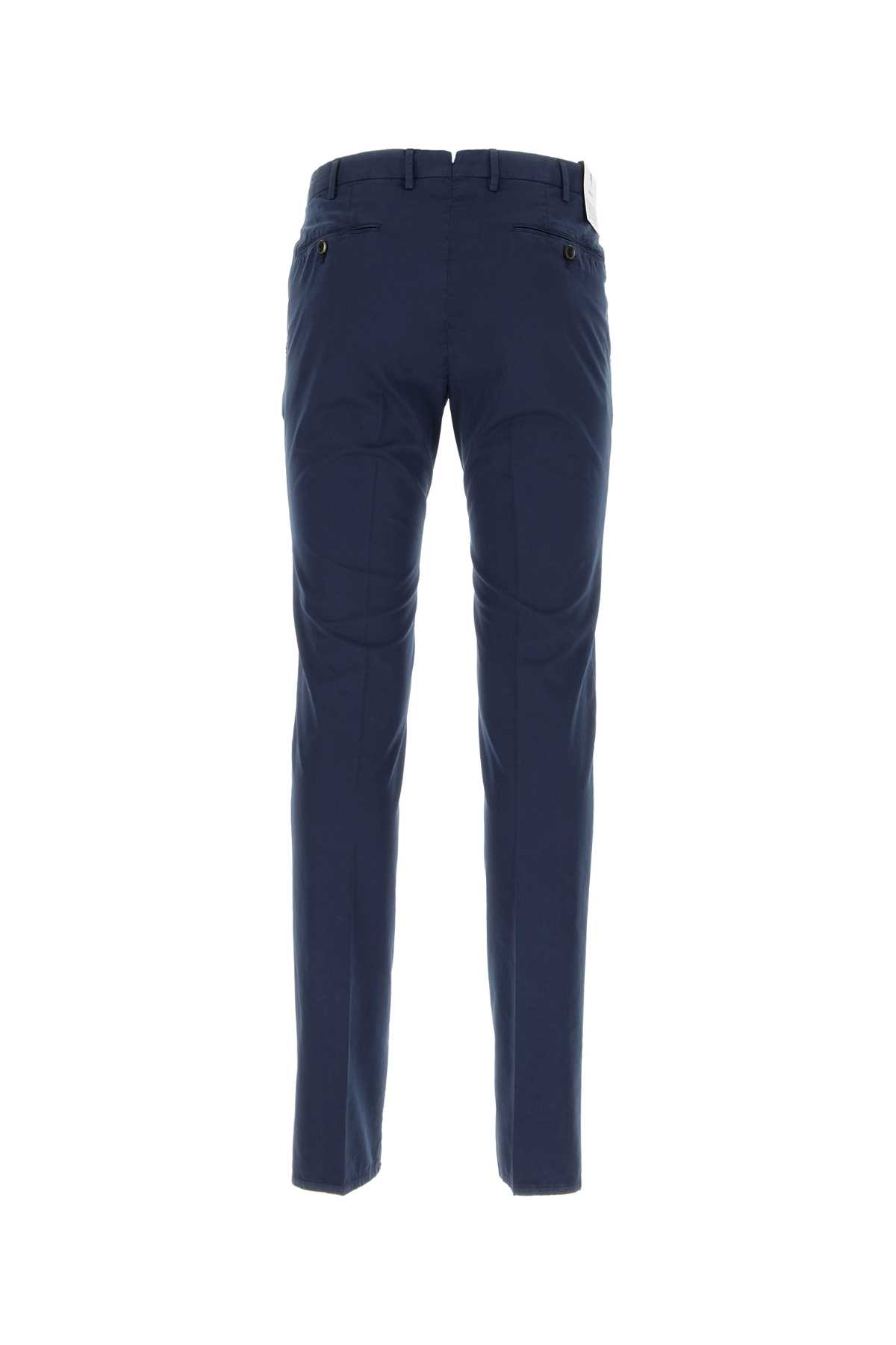 Shop Pt01 Blue Stretch Cotton Blend Silkochino Pant In Bluaperto
