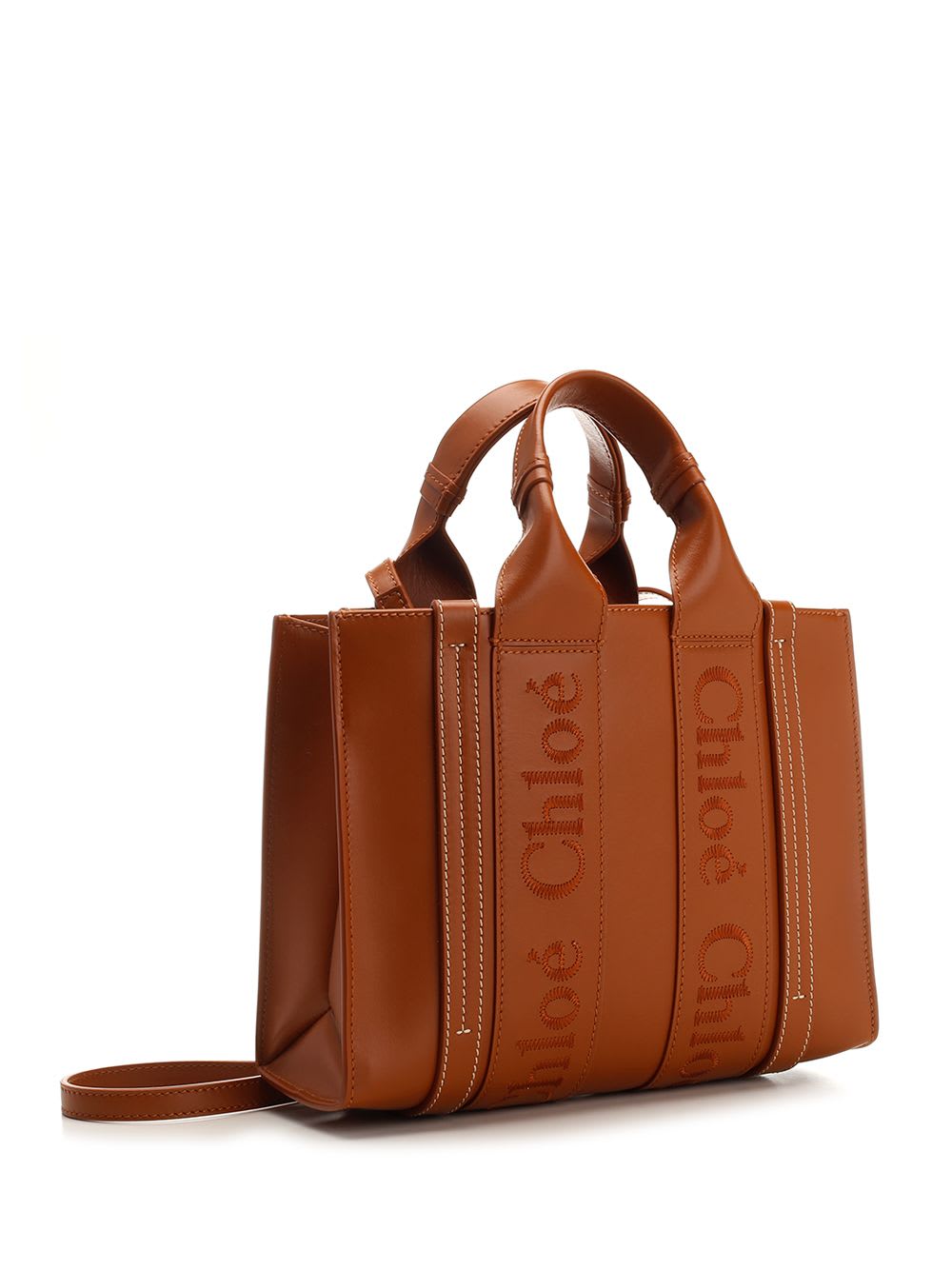 Shop Chloé Small Woody Tote Bag In Brown