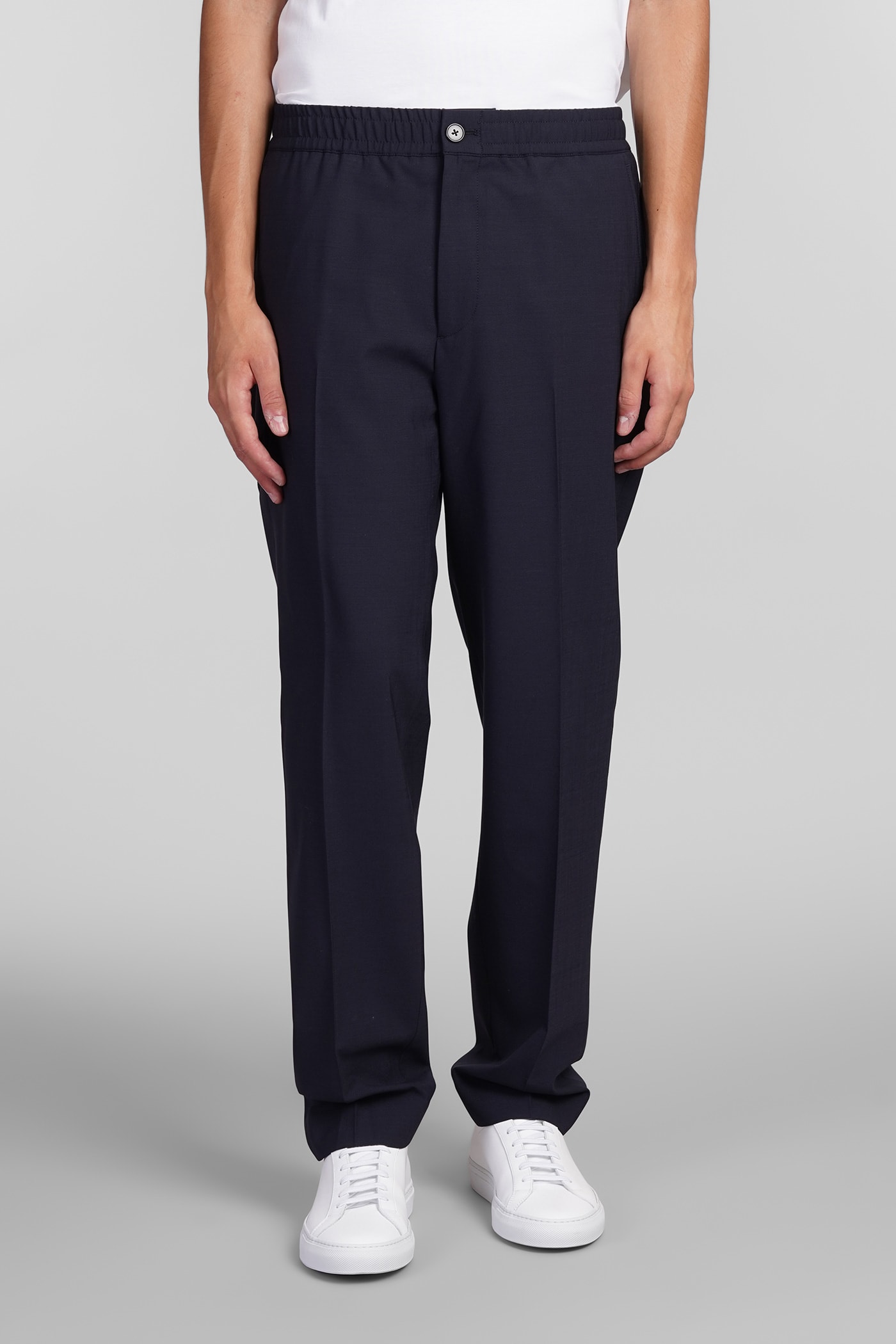 Shop Theory Pants In Blue Wool