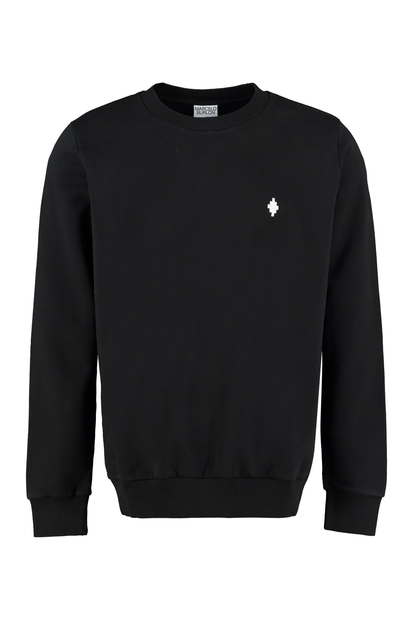 Click to view more detailed imagery on our partner's website Marcelo Burlon County Of Milan Cotton Crew-neck Sweatshirt In Black