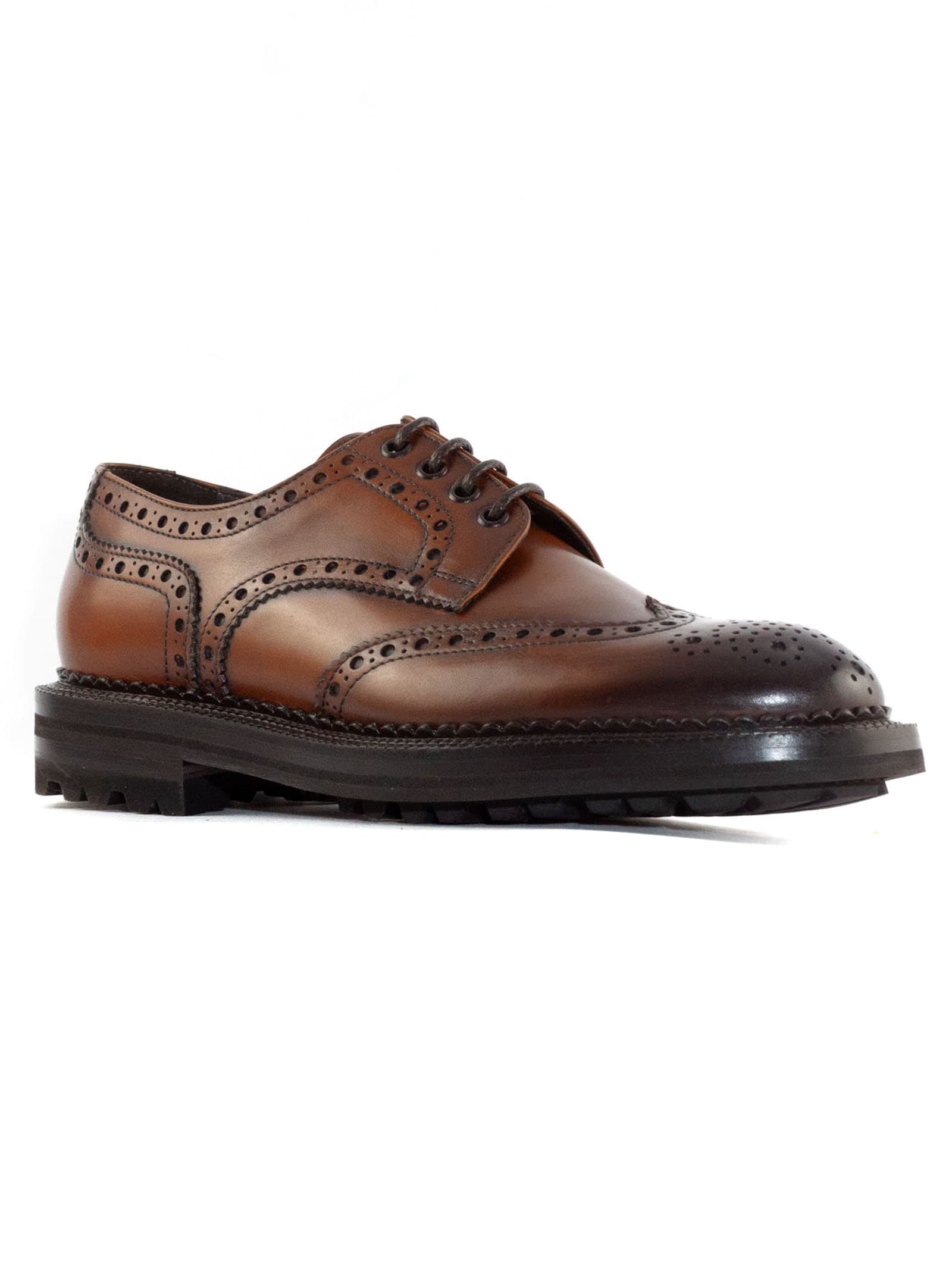 Shop Green George Brown Leather Lace-up Derby