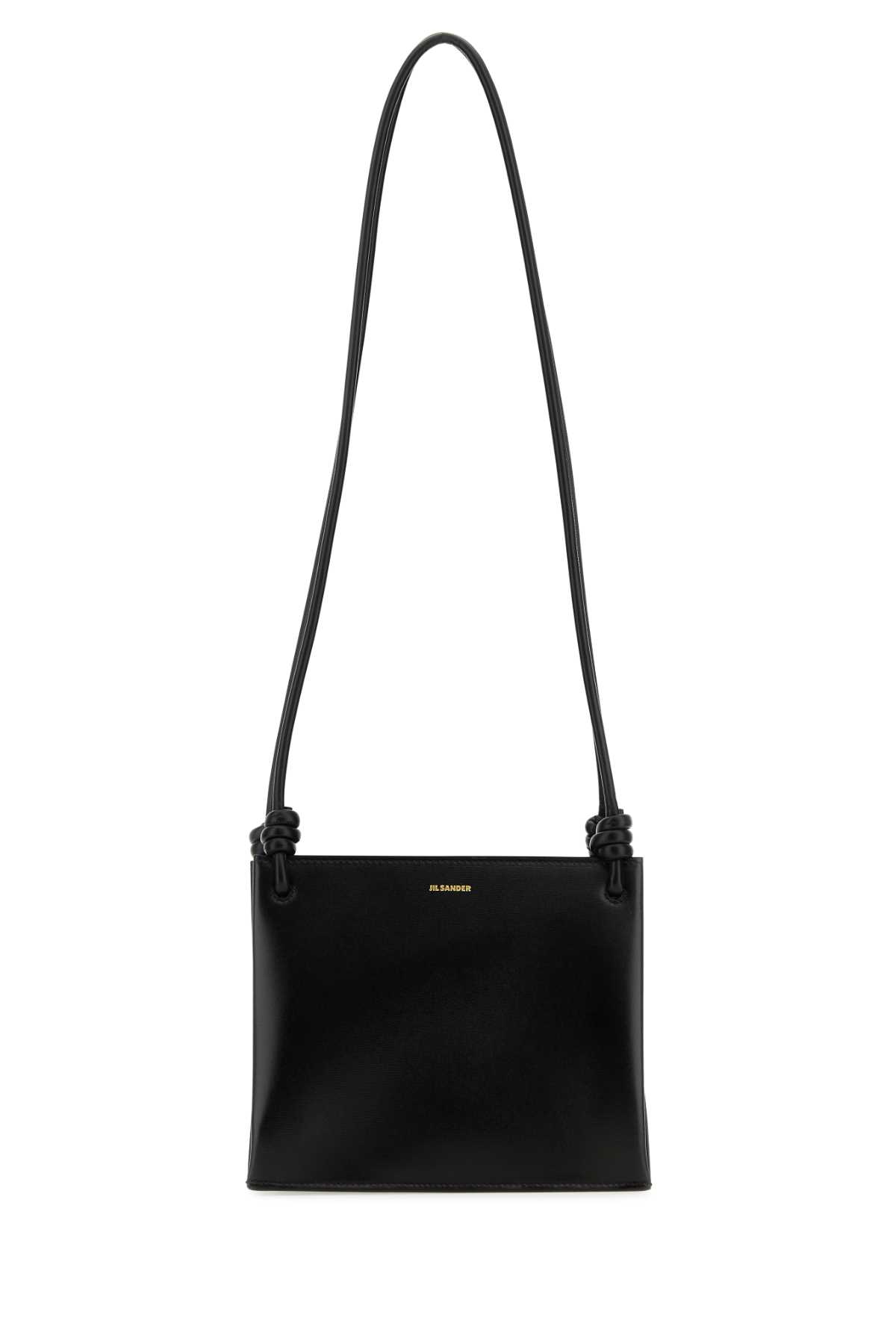 Black Leather Small Giro Shoulder Bag