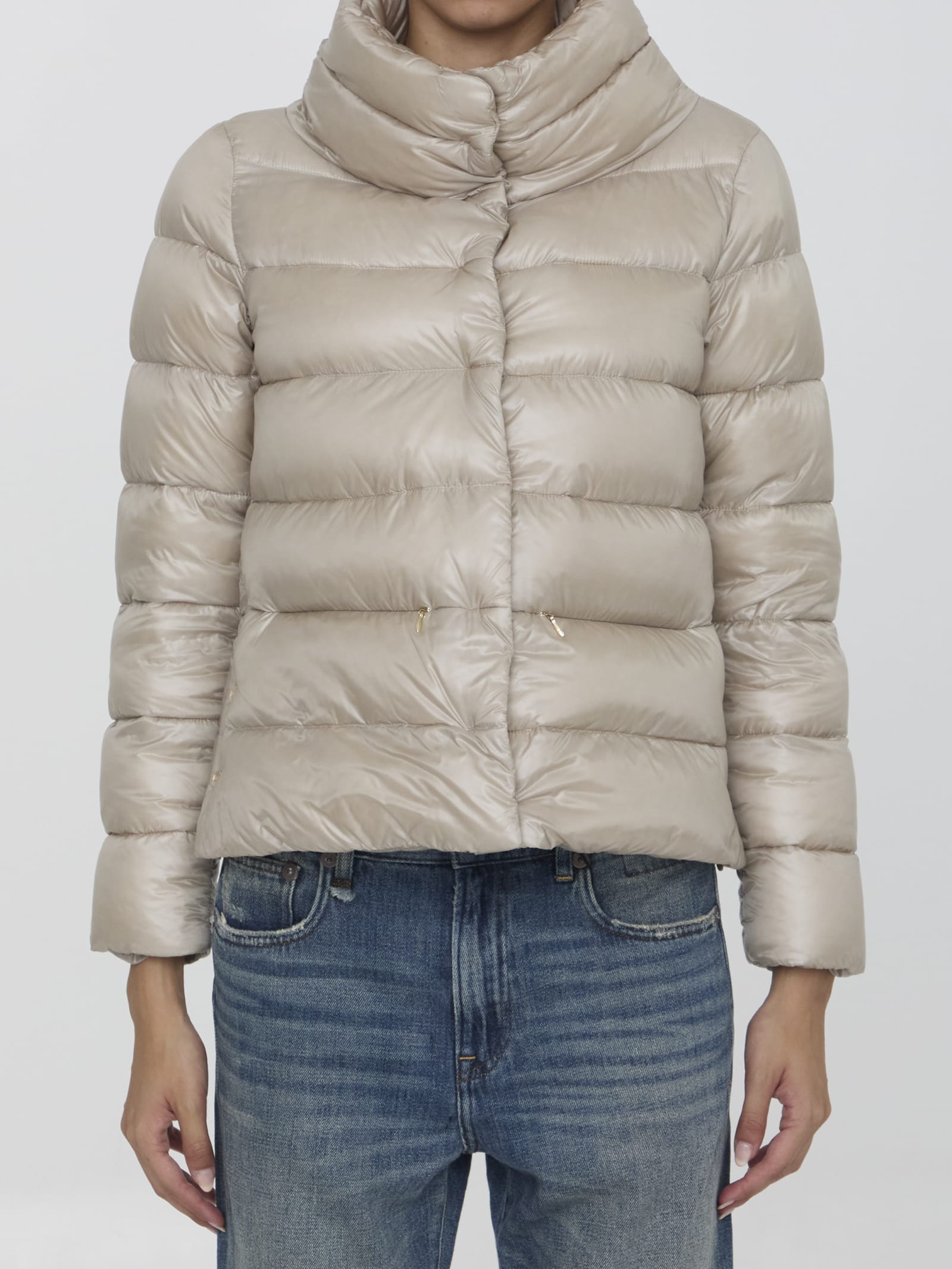 Shop Herno Down Jacket In Nylon In Chantilly