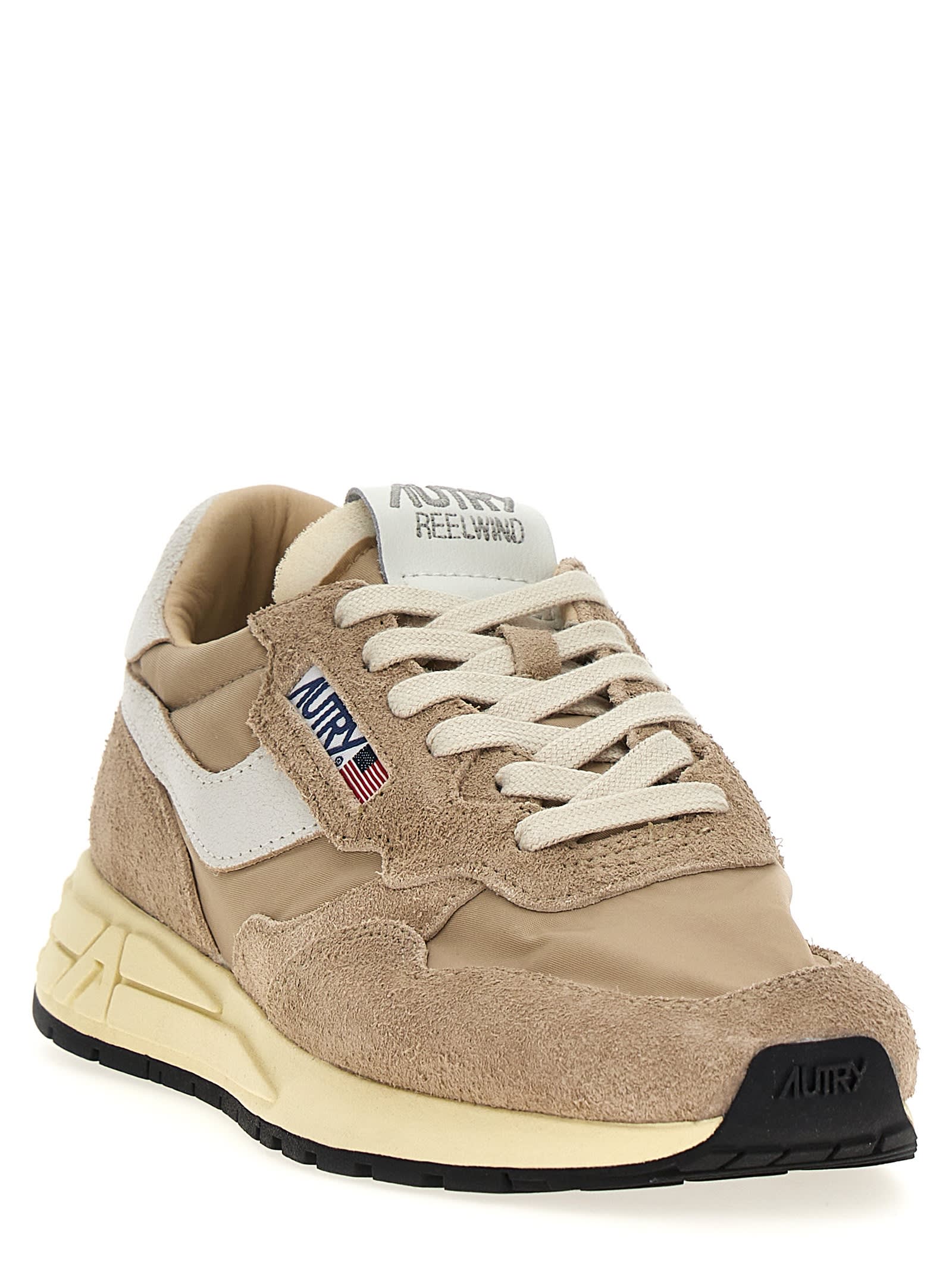 Shop Autry Reelwind Low Sneakers In Beige