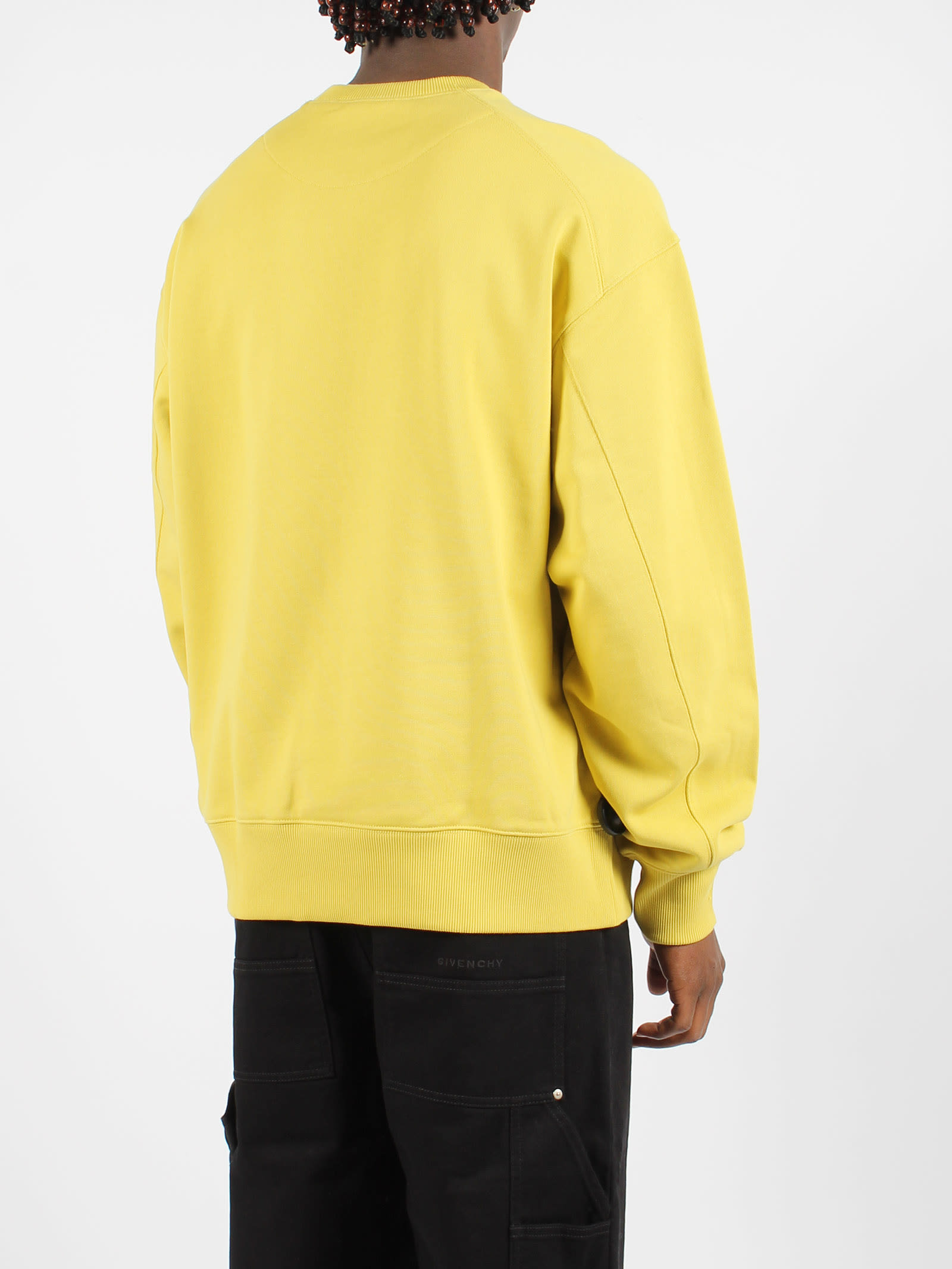 Shop Y-3 Organic Cotton Terry Crew Sweatshirt Fleece In Blanch Yellow