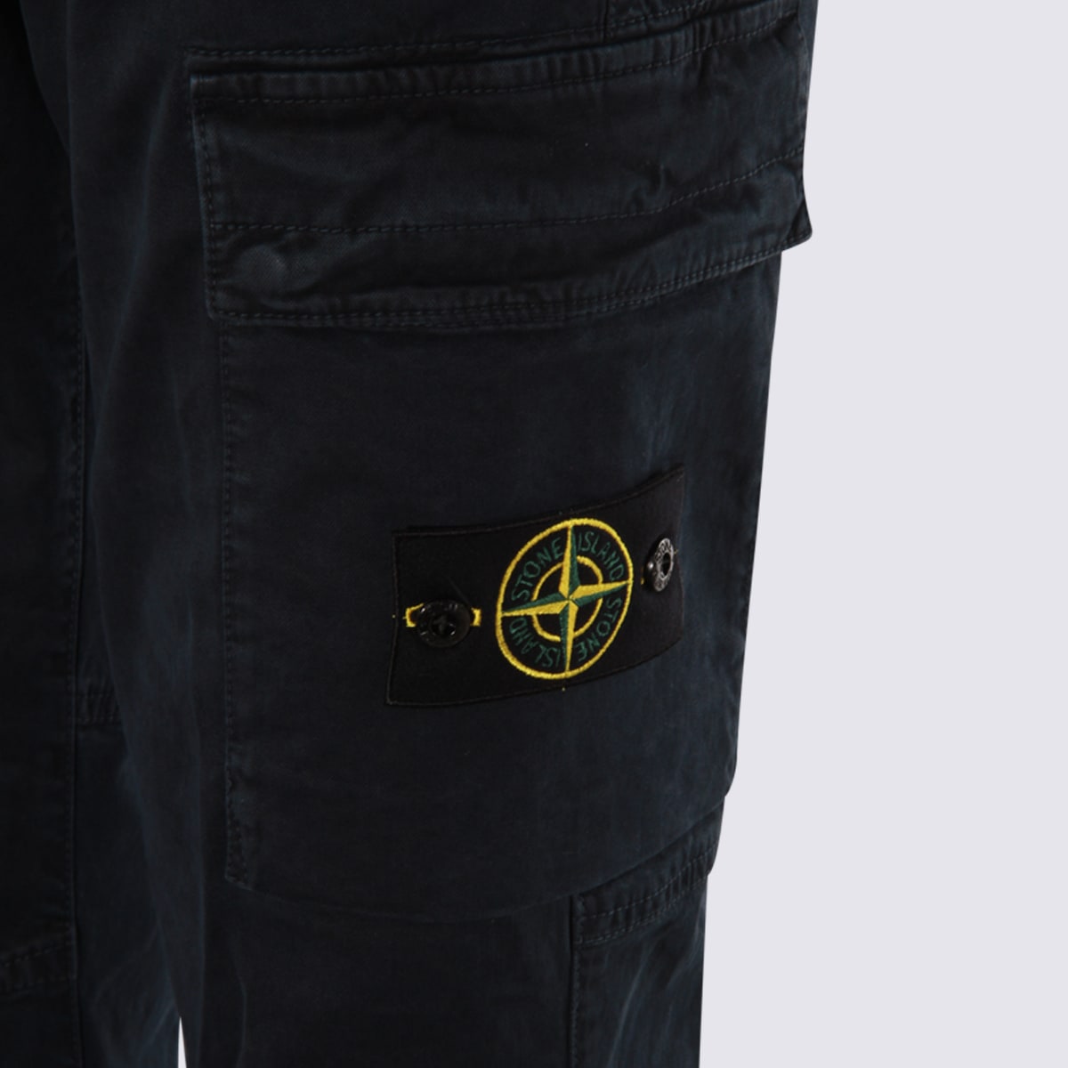 Stone Island Cargo Utility Trousers Elastic Waistband In Black
