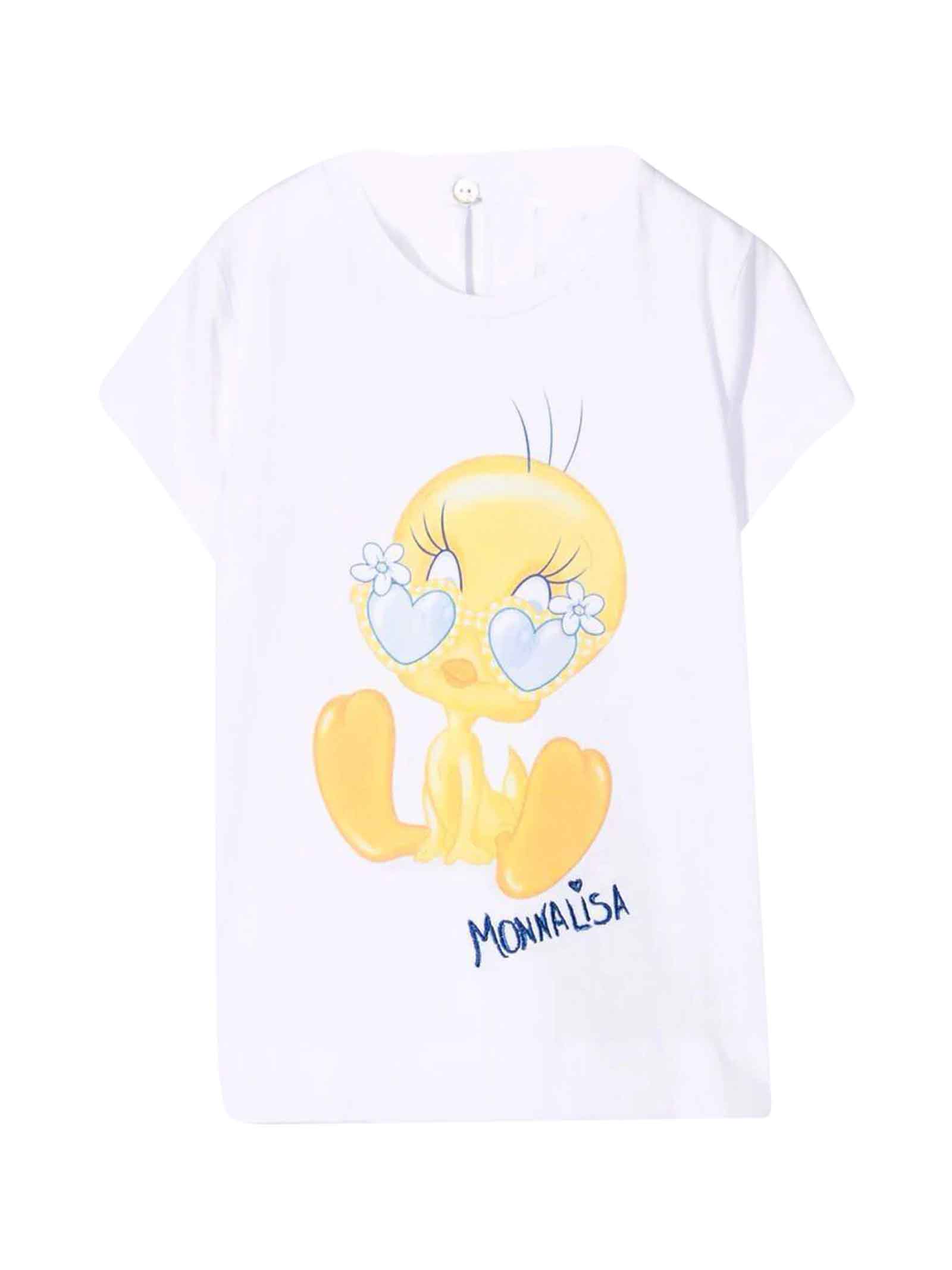 Monnalisa White T-shirt Baby Girl