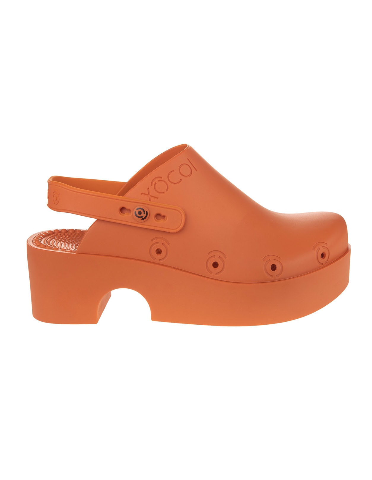 Xocoi Woman Slides In Orange Recycled Rubber With Logo