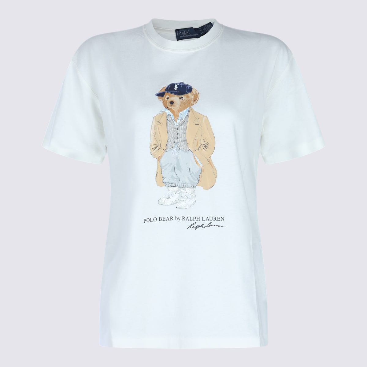 Polo Ralph Lauren White Cotton T-shirt In Purple