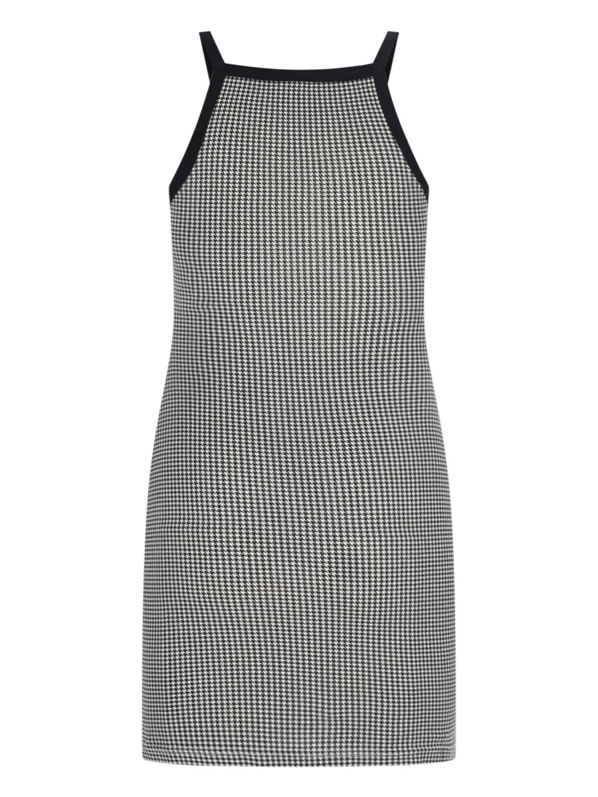 Shop Courrèges Houndstooth Mini Dress In Gray