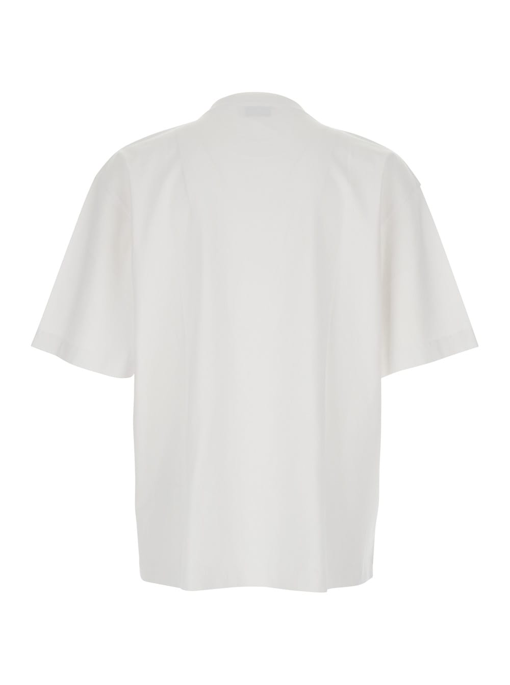 Off-white White Crewneck T-shirt With Logo Lettering On The Front In Cotton Man In Neutral