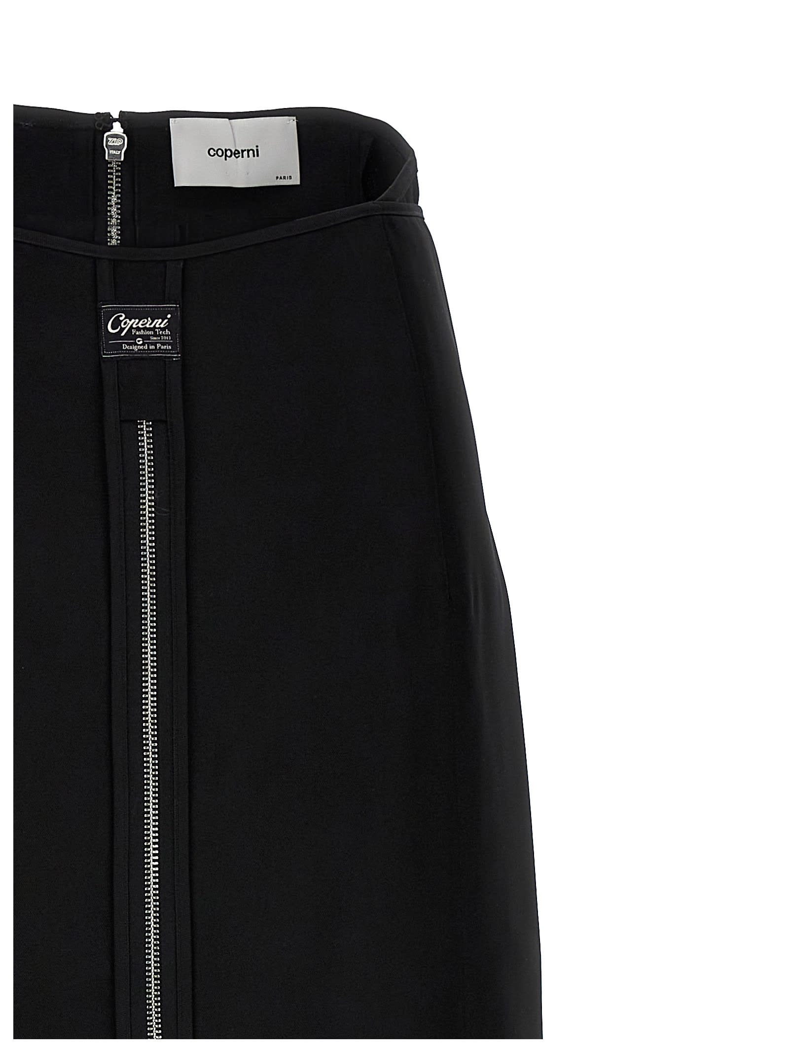 Shop Coperni Long Zip Skirt In Black