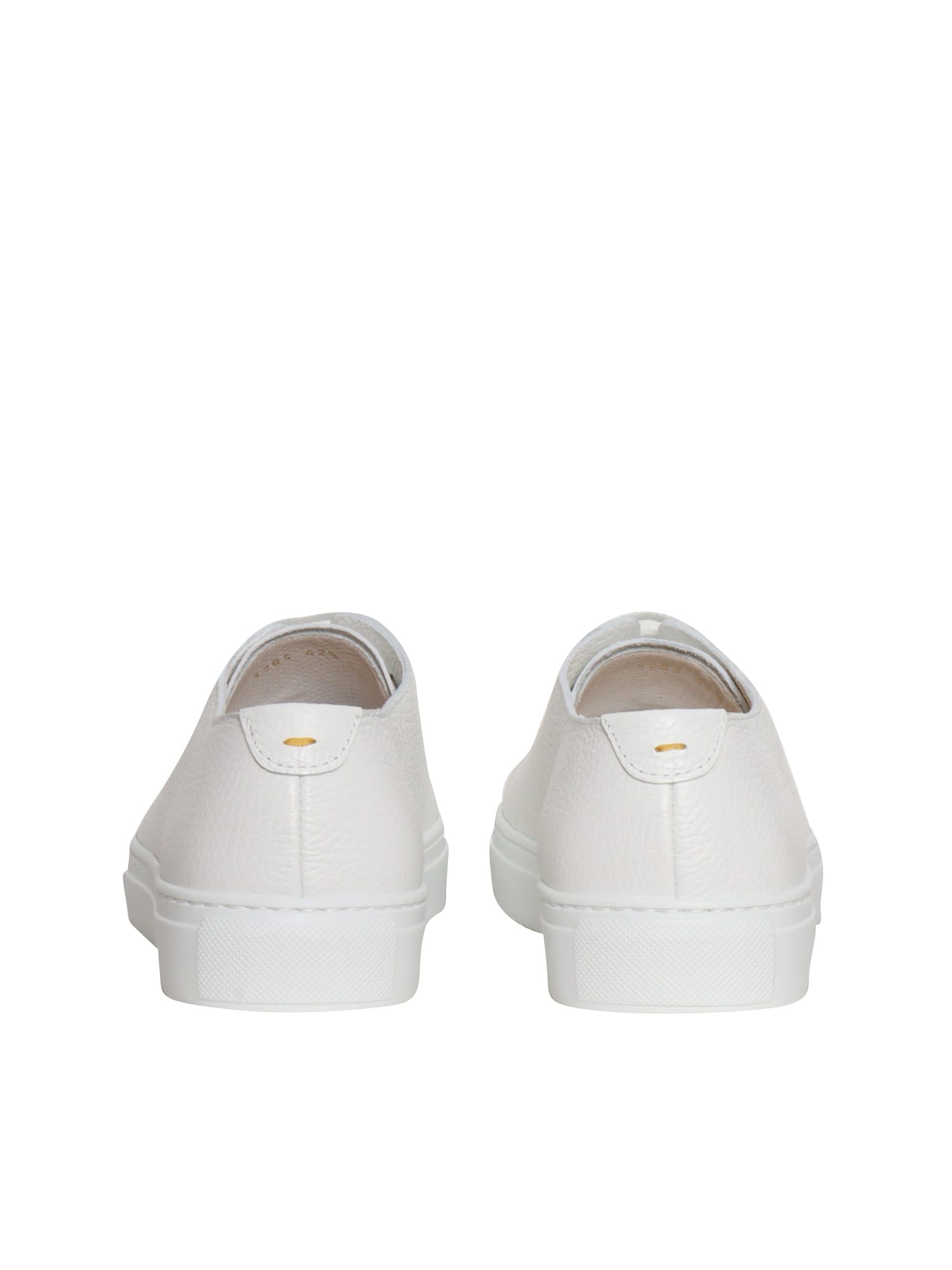 Shop Doucal's White Leather Sneakers