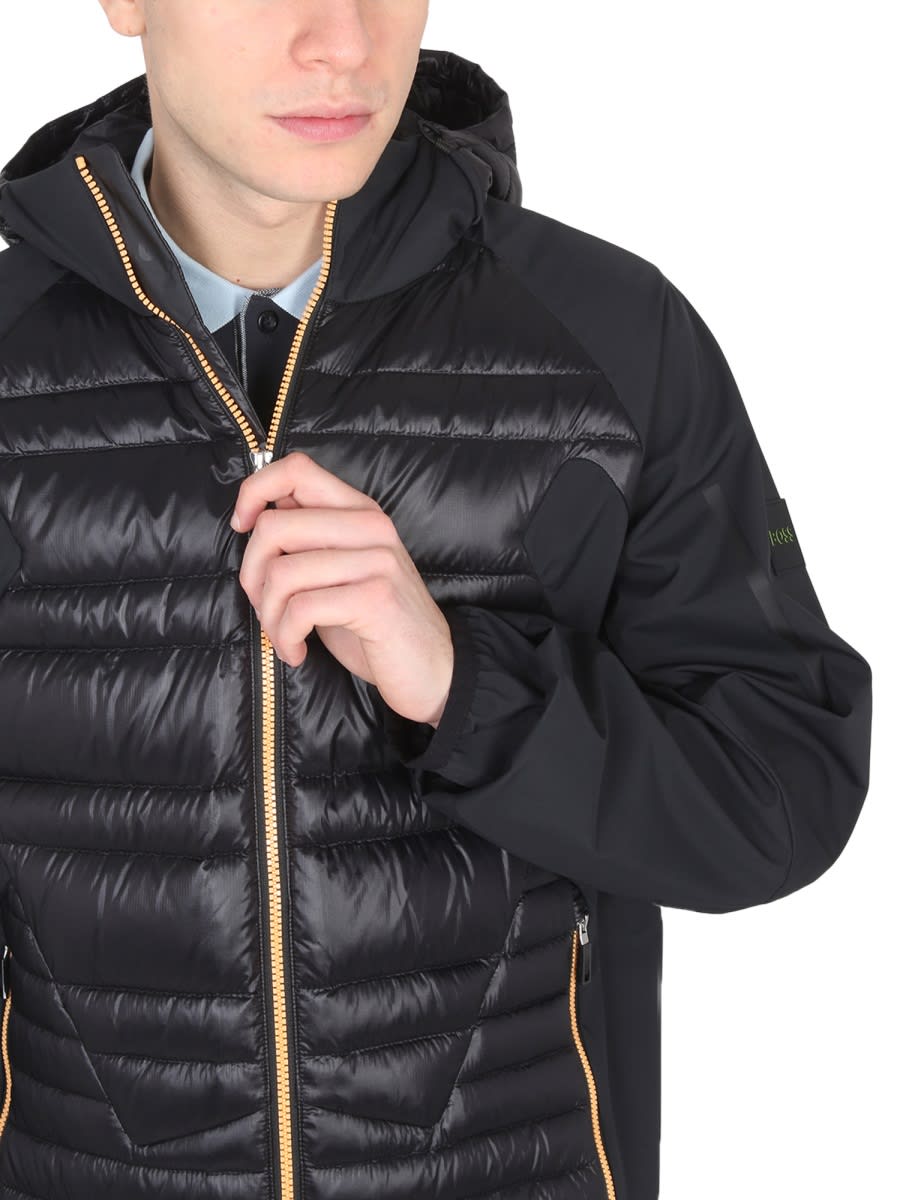 Shop Hugo Boss Hooded Jacket In Black