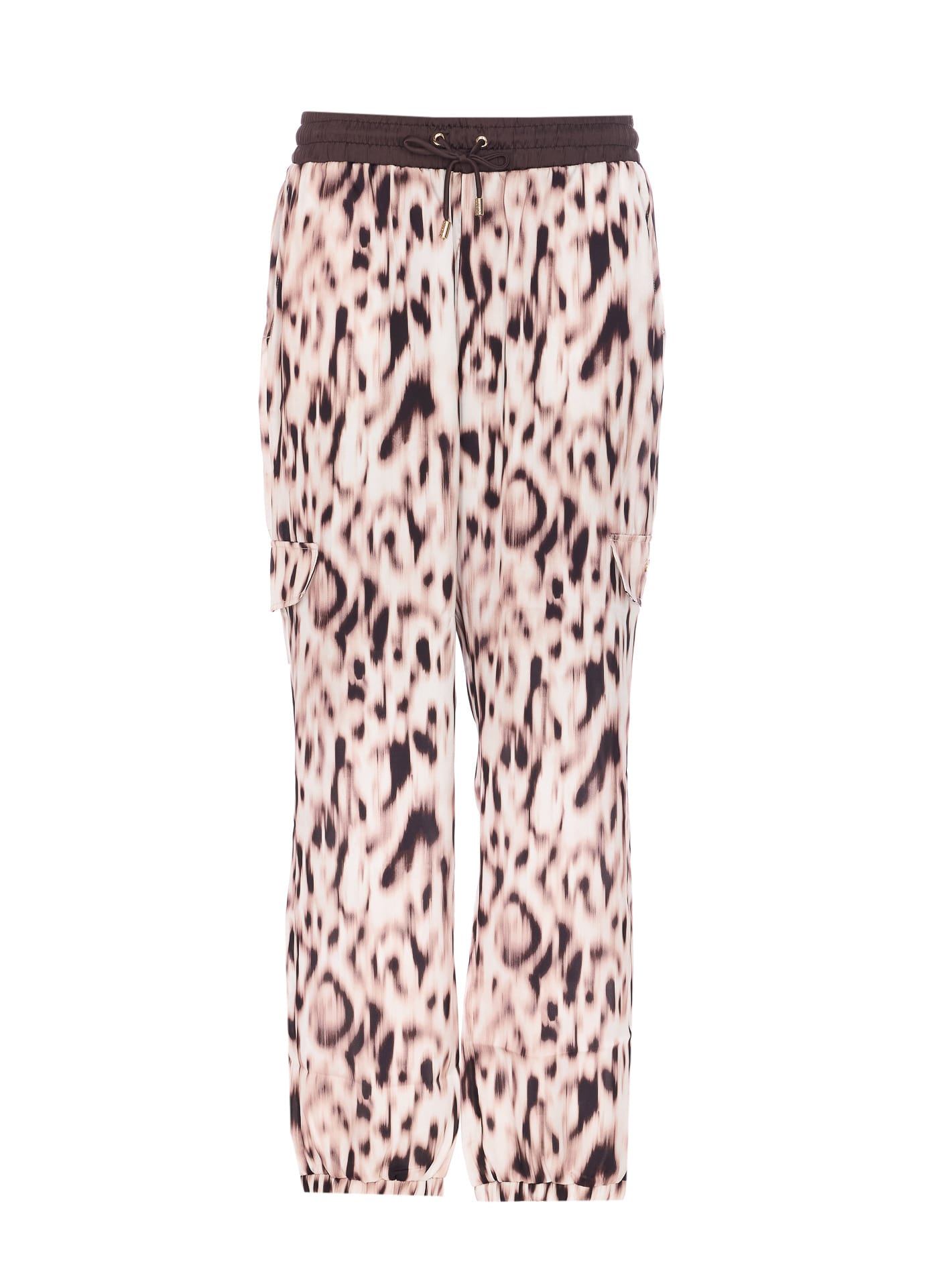 Liu •jo Flared Trousers With Cargo Pockets And Print In Multicolour