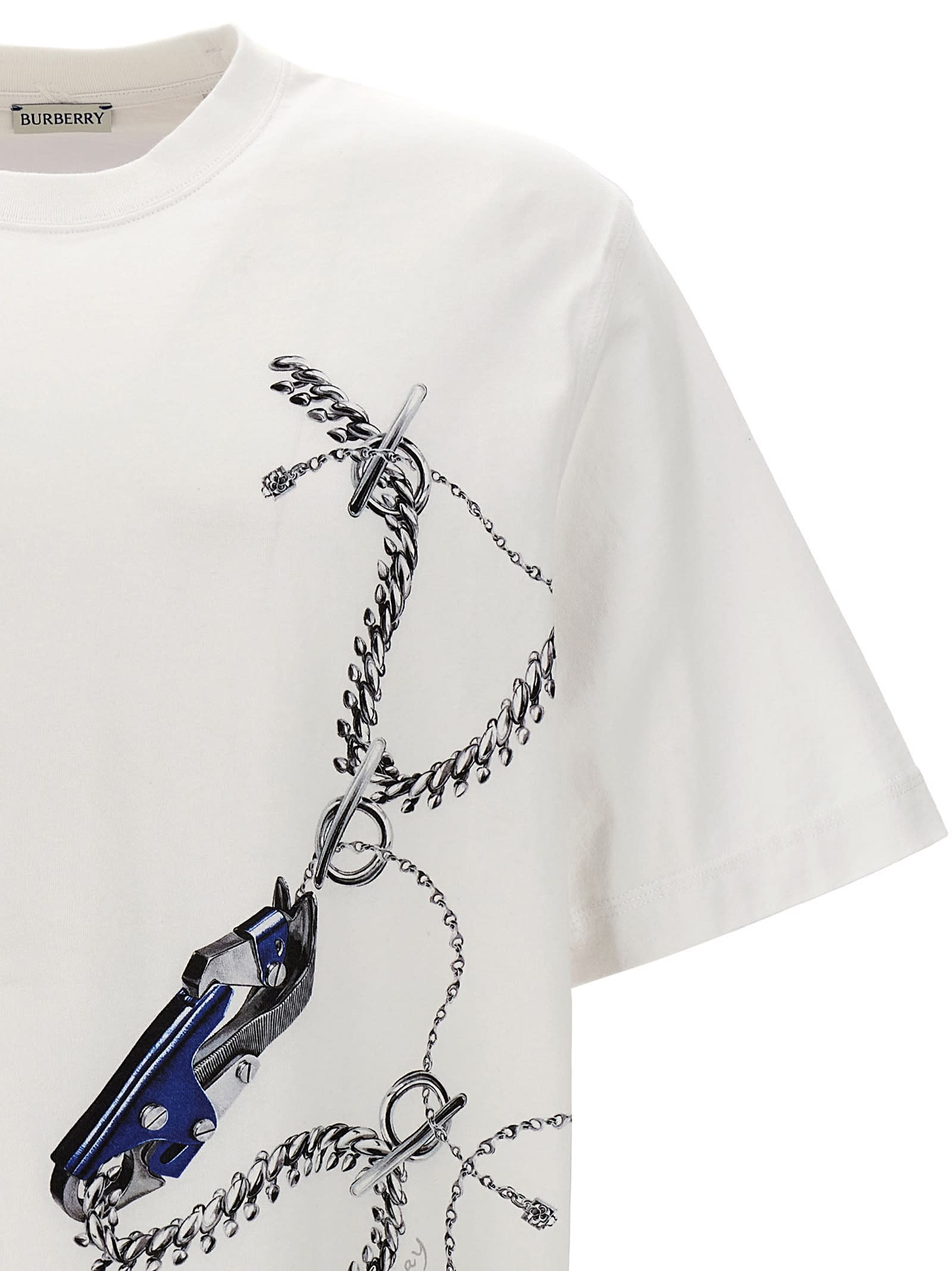 Shop Burberry Knight T-shirt In White