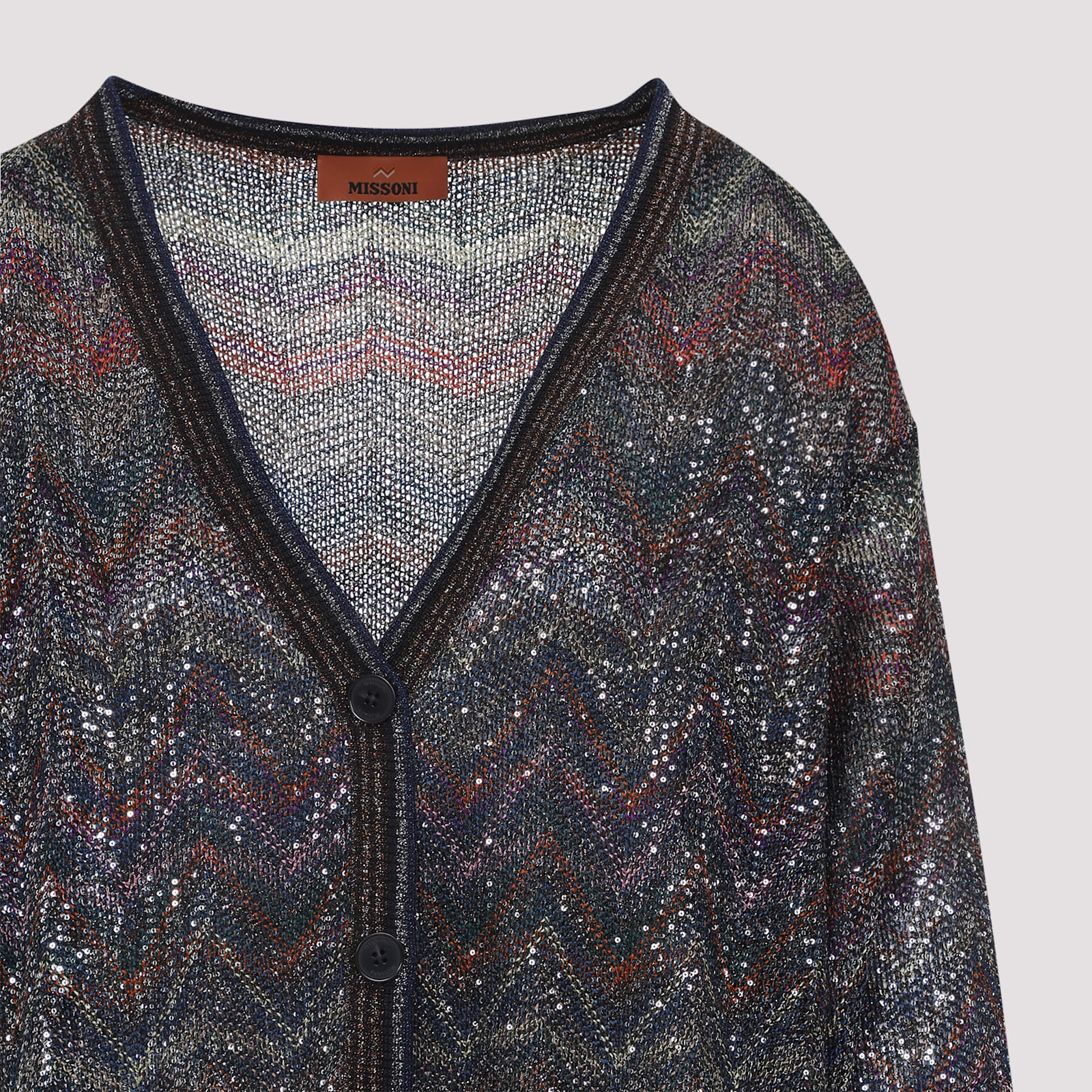 Missoni Zigzag Pattern Cardigan Sweaters And Cardigans Multicolor In Gray