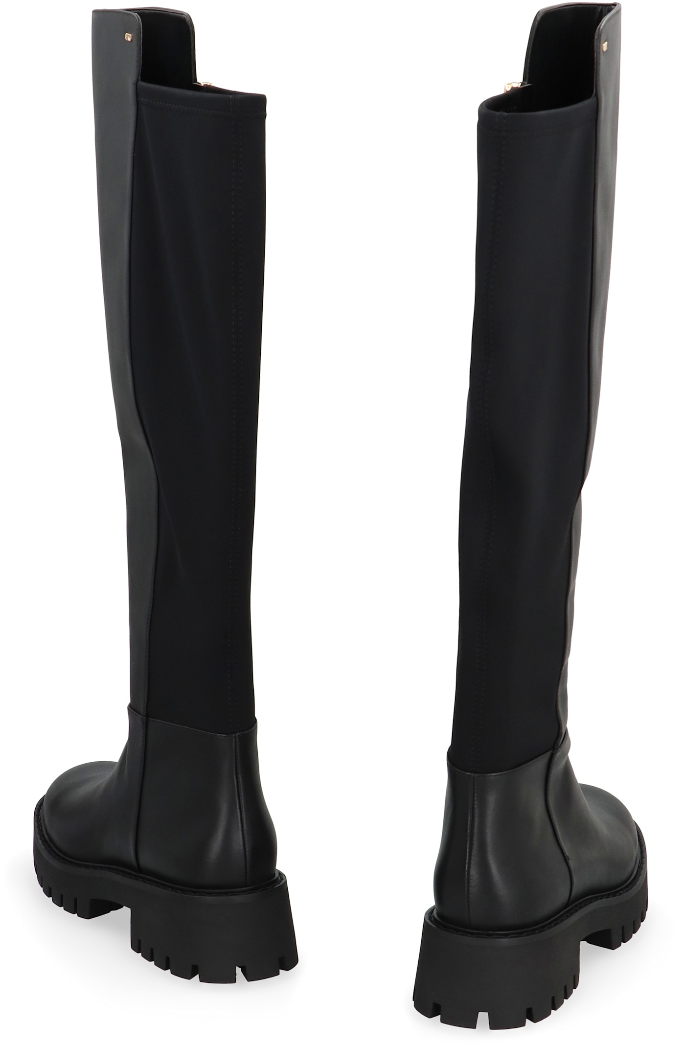 Shop Michael Michael Kors Asher Leather Boots In Black