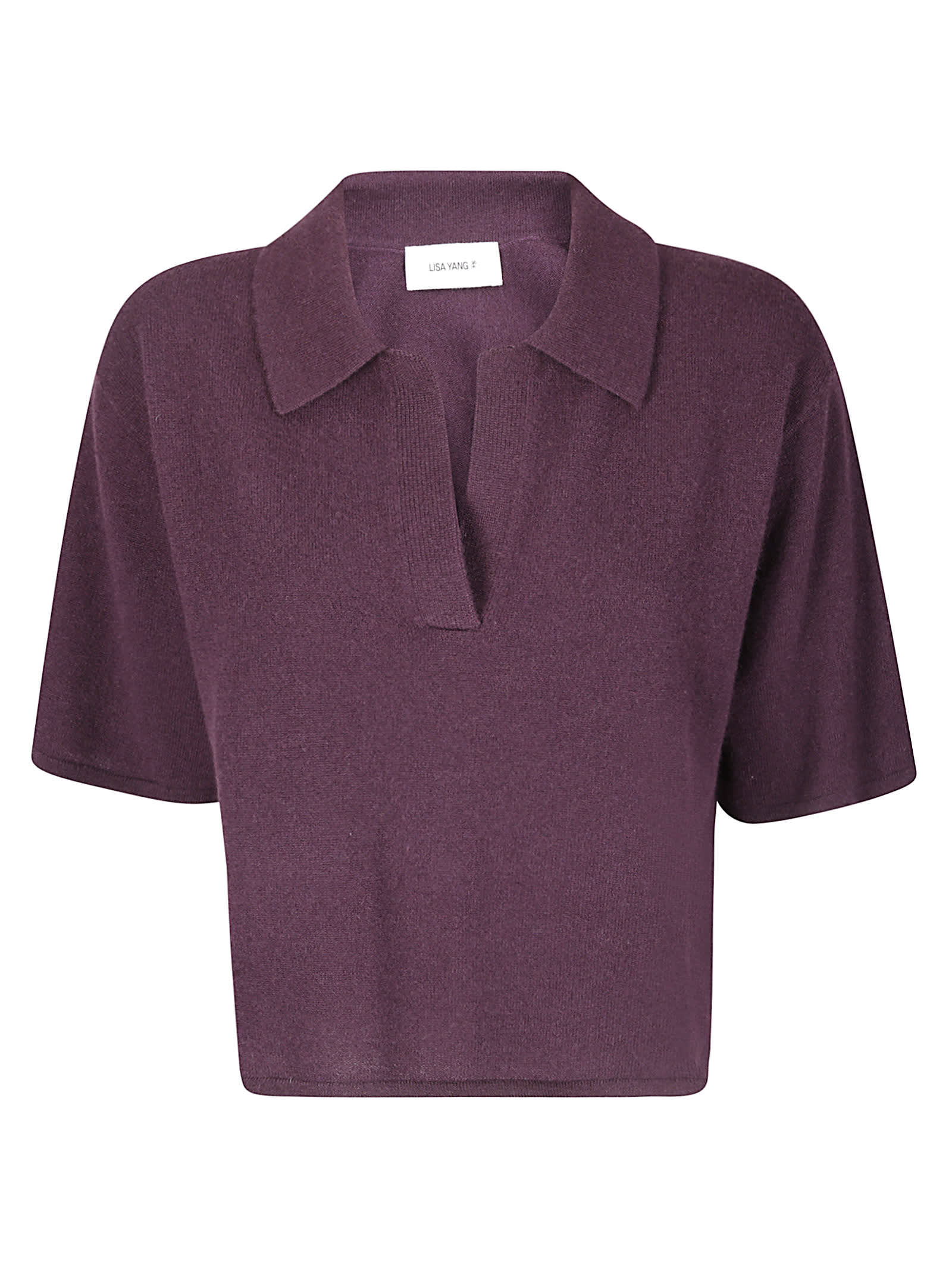Lisa Yang Neela T-shirt Knitwear Brown In Burgundy