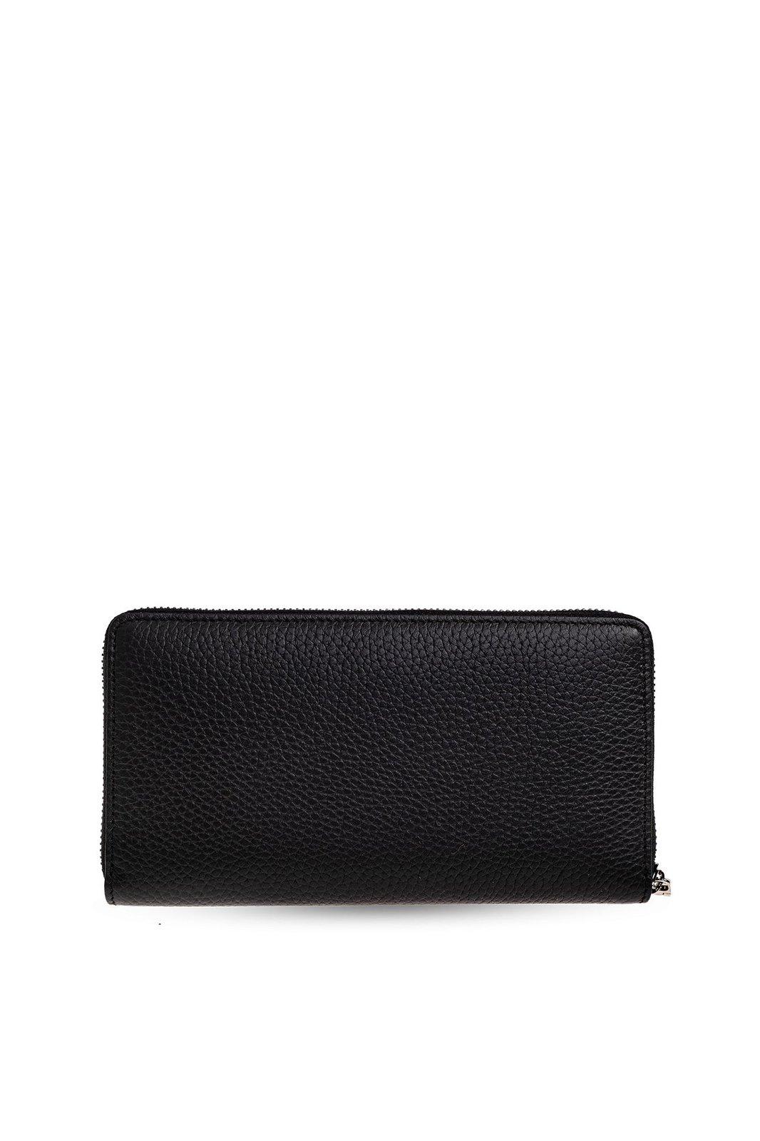 Shop Dolce & Gabbana Dg Logo Embossed Zip-around Wallet In Black